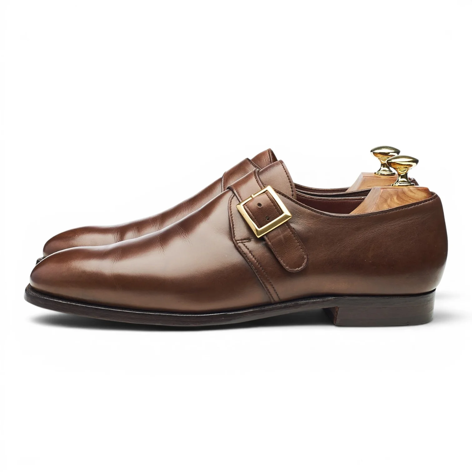 'Savile' Dark Brown Leather Monk Strap UK 7 E - Image 3