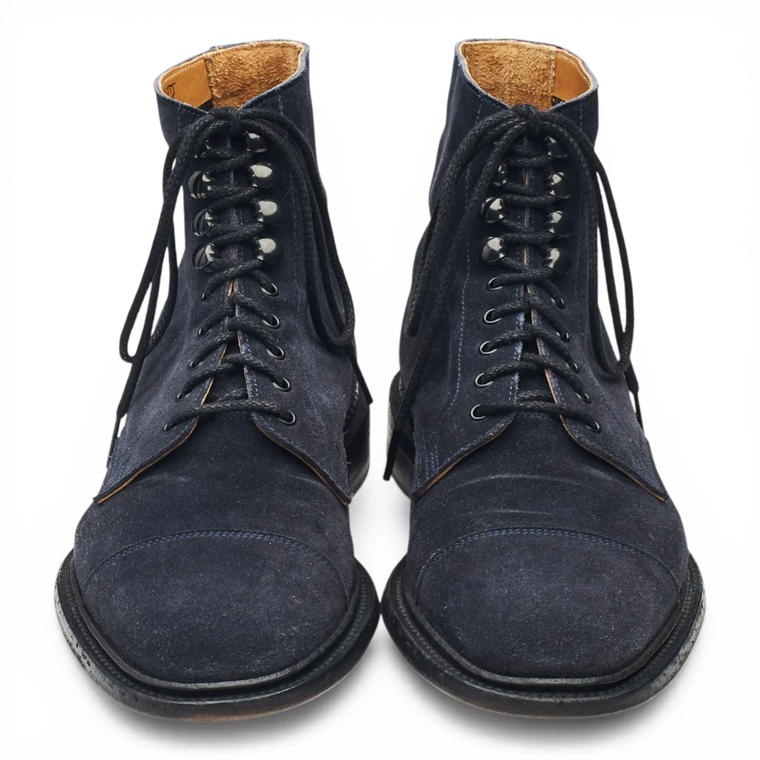 'Scott' Navy Blue Suede Cap Toe Boots UK 8 - Image 2