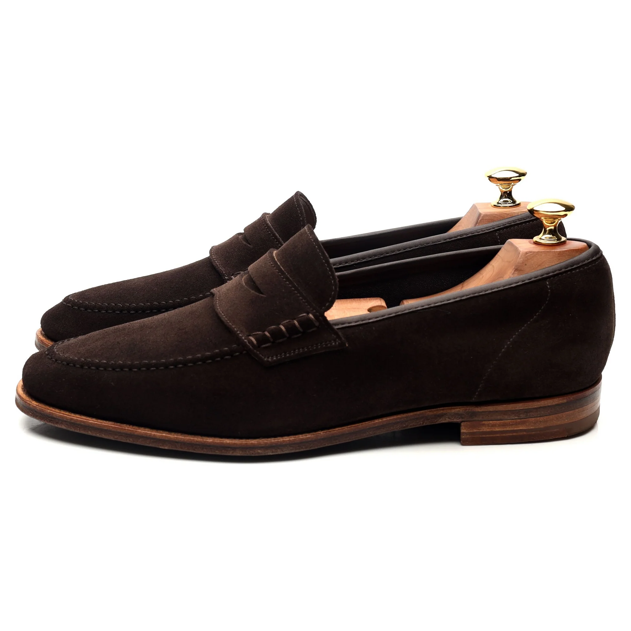 'Seaton' Dark Brown Suede Loafers UK 9 E - Image 2
