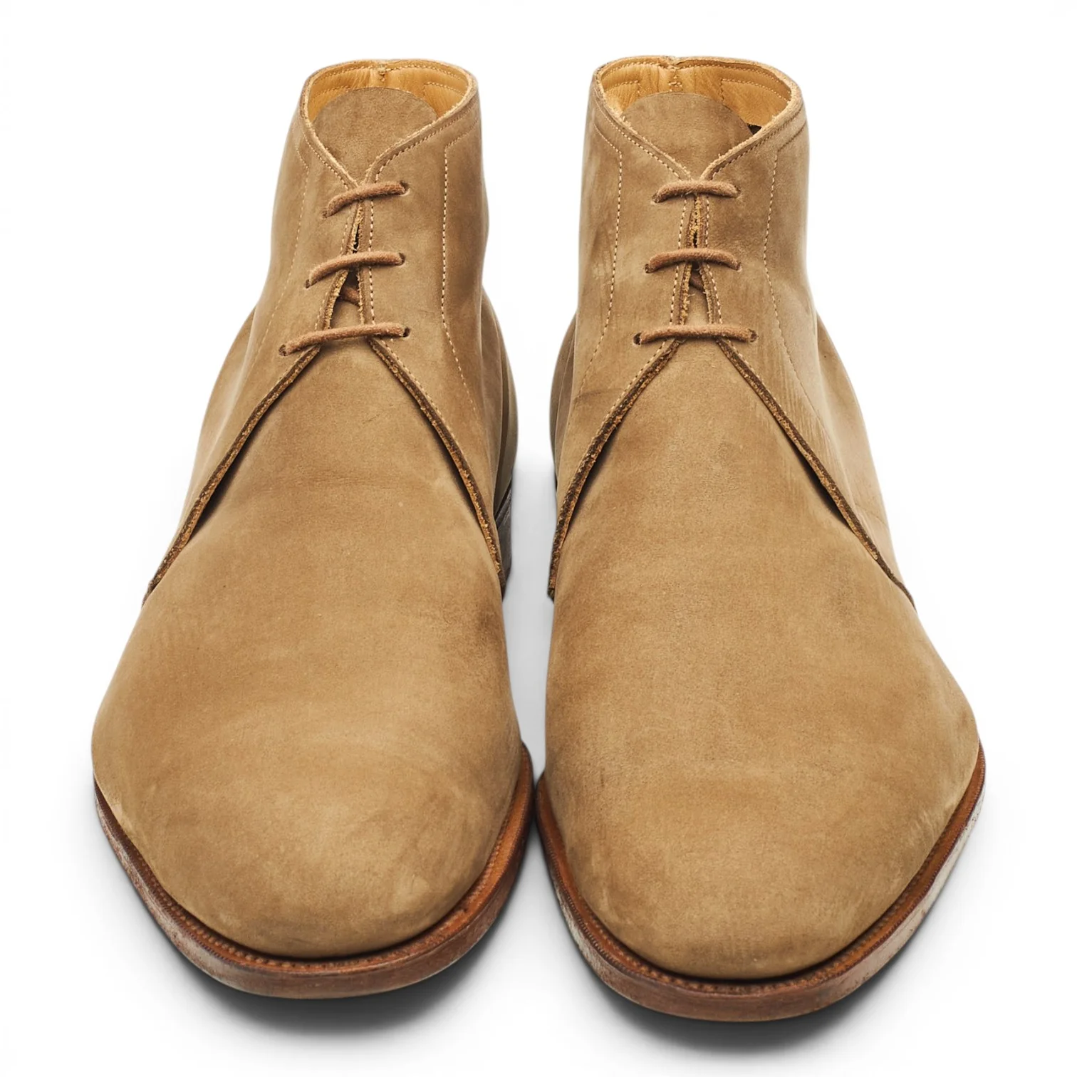 'Shanklin' Beige Nubuck Unlined Chukka Boots UK 10 E - Image 2