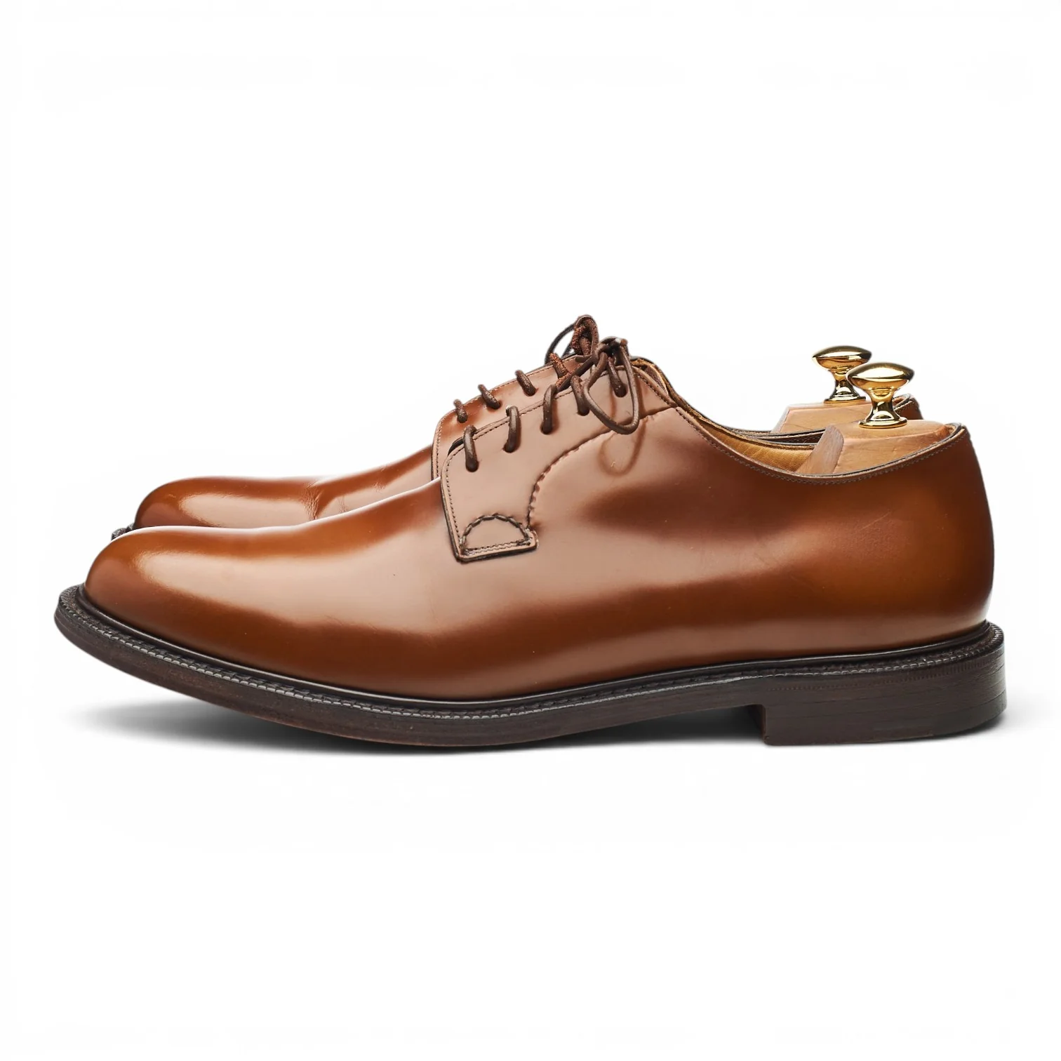 'Shannon' Tan Brown Leather Derby UK 10.5 F - Image 3