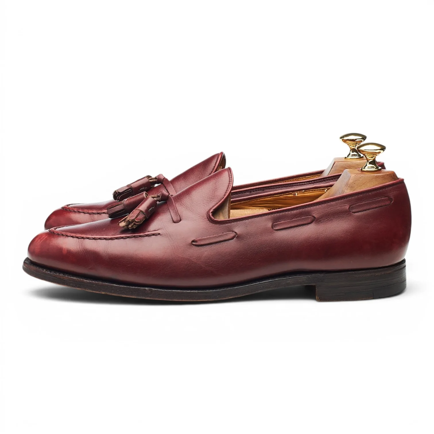 Shipton & Heneage 'Cavendish' Burgundy Leather Tassel Loafers UK 9.5 EX - Image 3