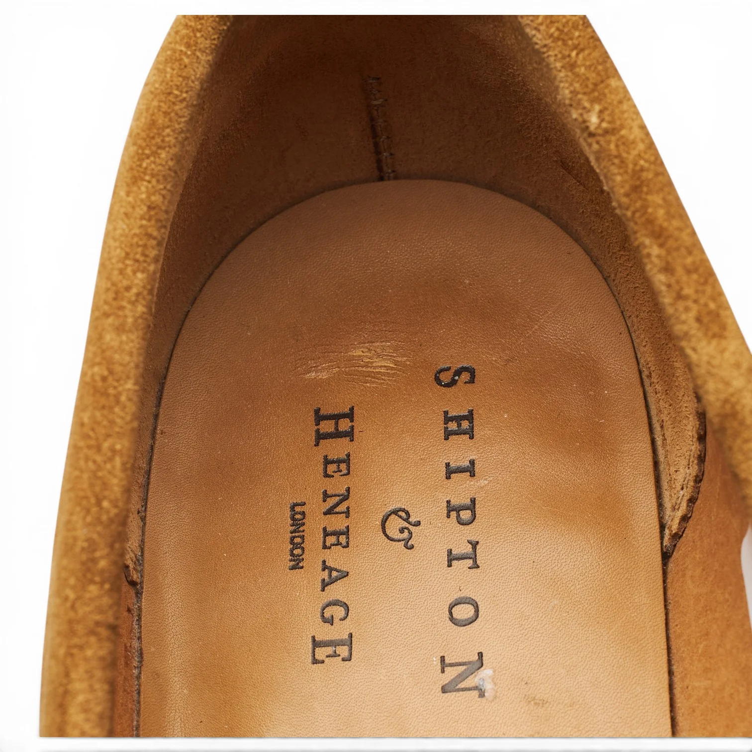Shipton & Heneage 'Grenada' Sand Suede Loafers 10 EX - Image 6