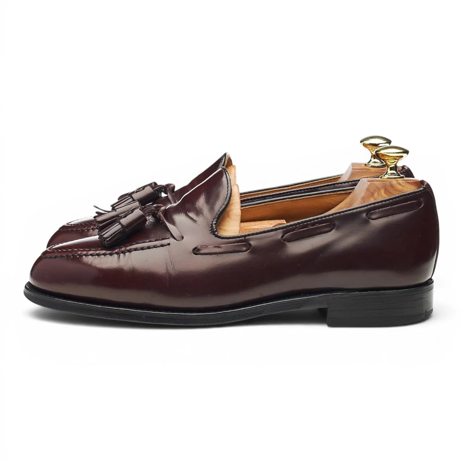 Shipton & Heneage 'Harrow' Burgundy Leather Tassel Loafers UK 6.5 EX - Image 3