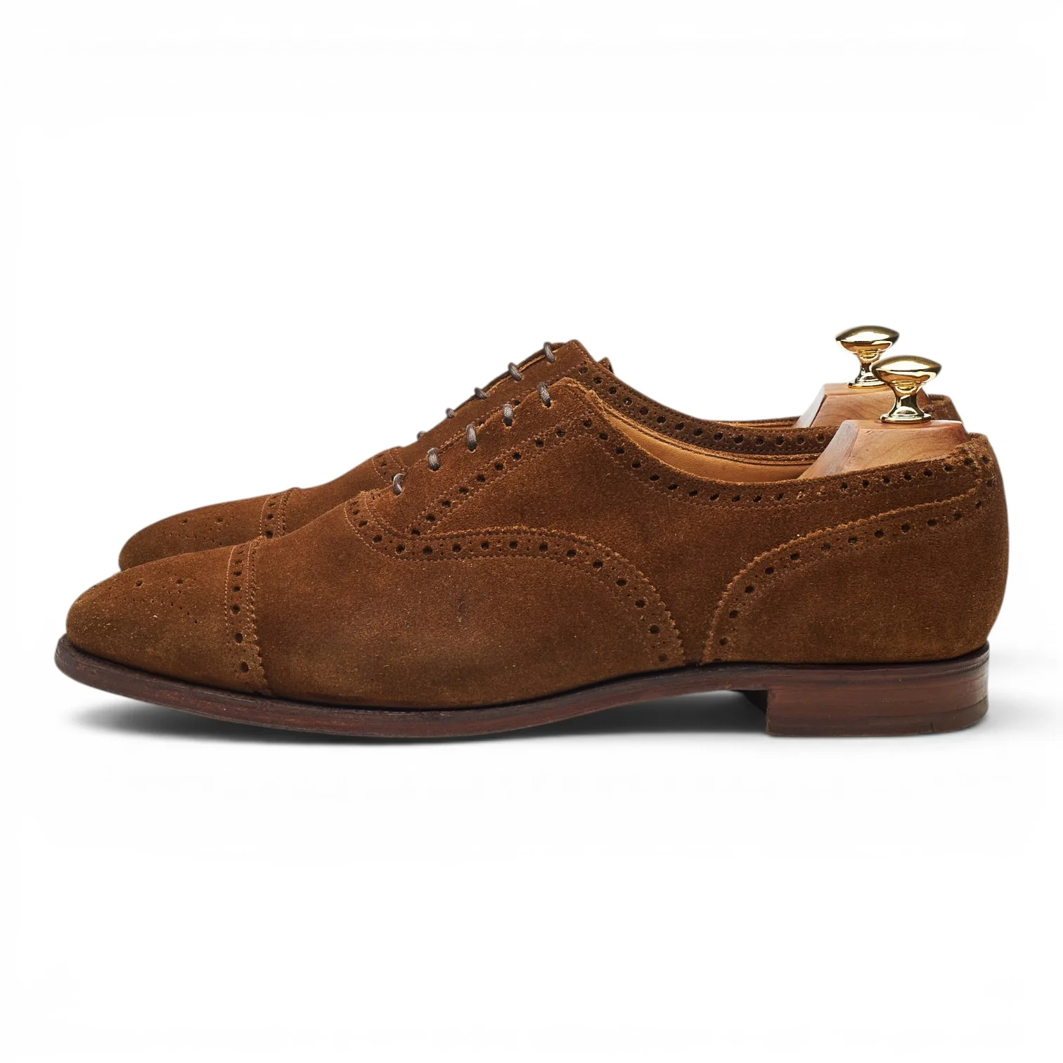 Shipton & Heneage 'Winchester' Snuff Brown Suede Oxford Semi Brogues UK 9 E - Image 3
