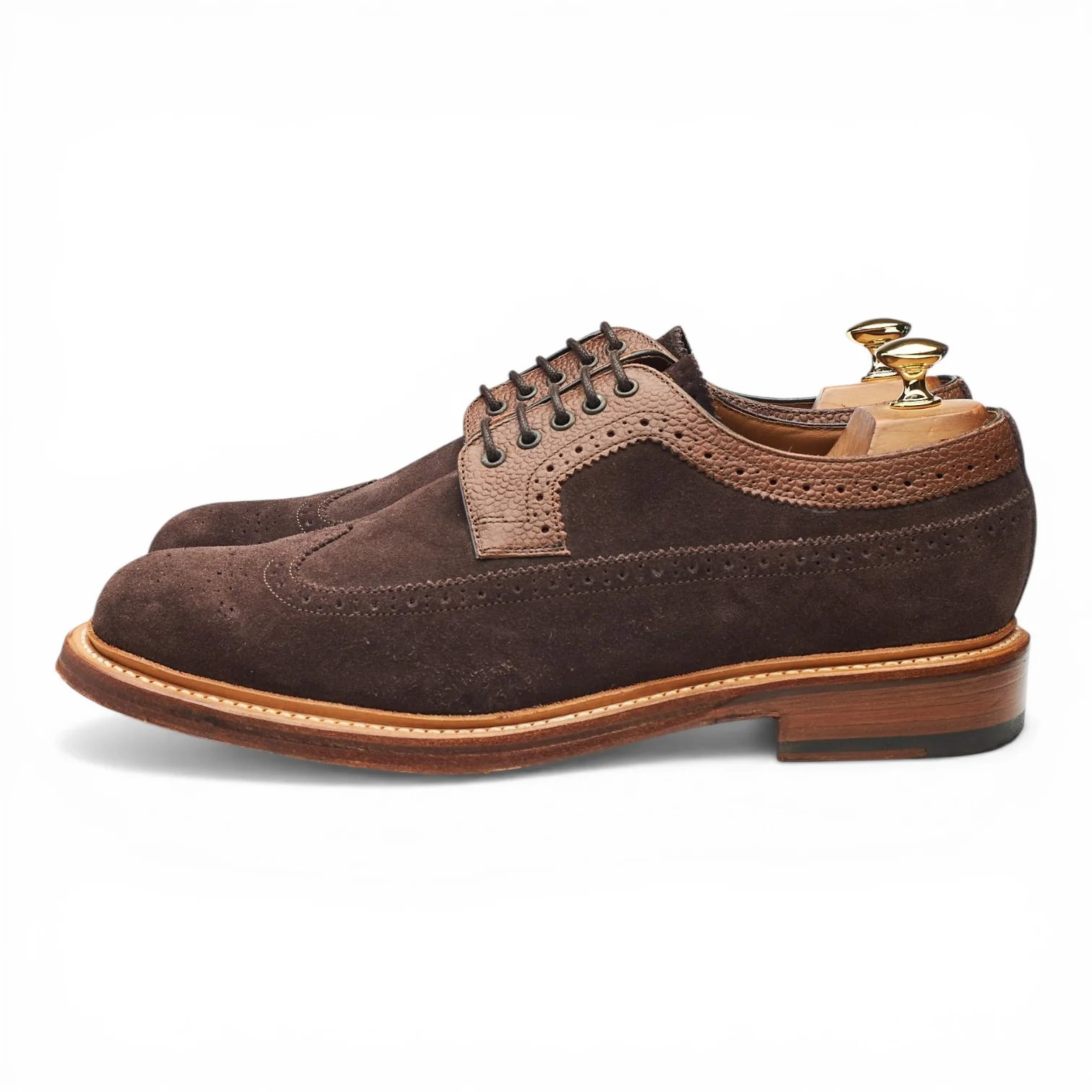 'Sid' Dark Brown Suede Derby Brogues UK 9 G - Image 3