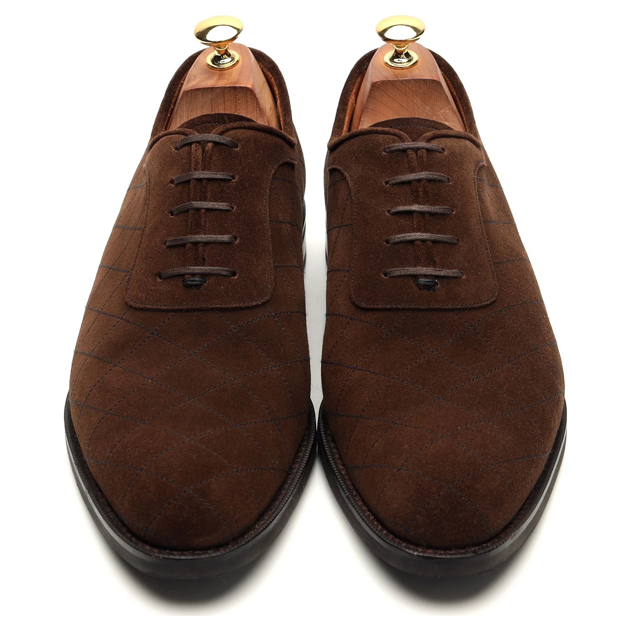 'Spokane' Brown Suede Quilted Oxford UK 10 E - Image 2