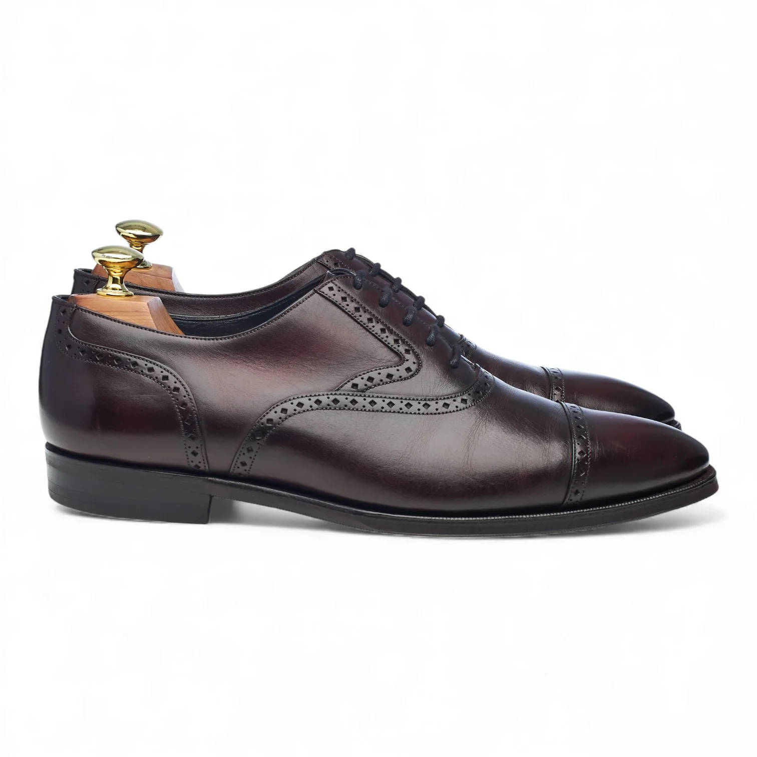 'St. Ives' Burgundy Patina Leather Oxford Brogues UK 8.5 E