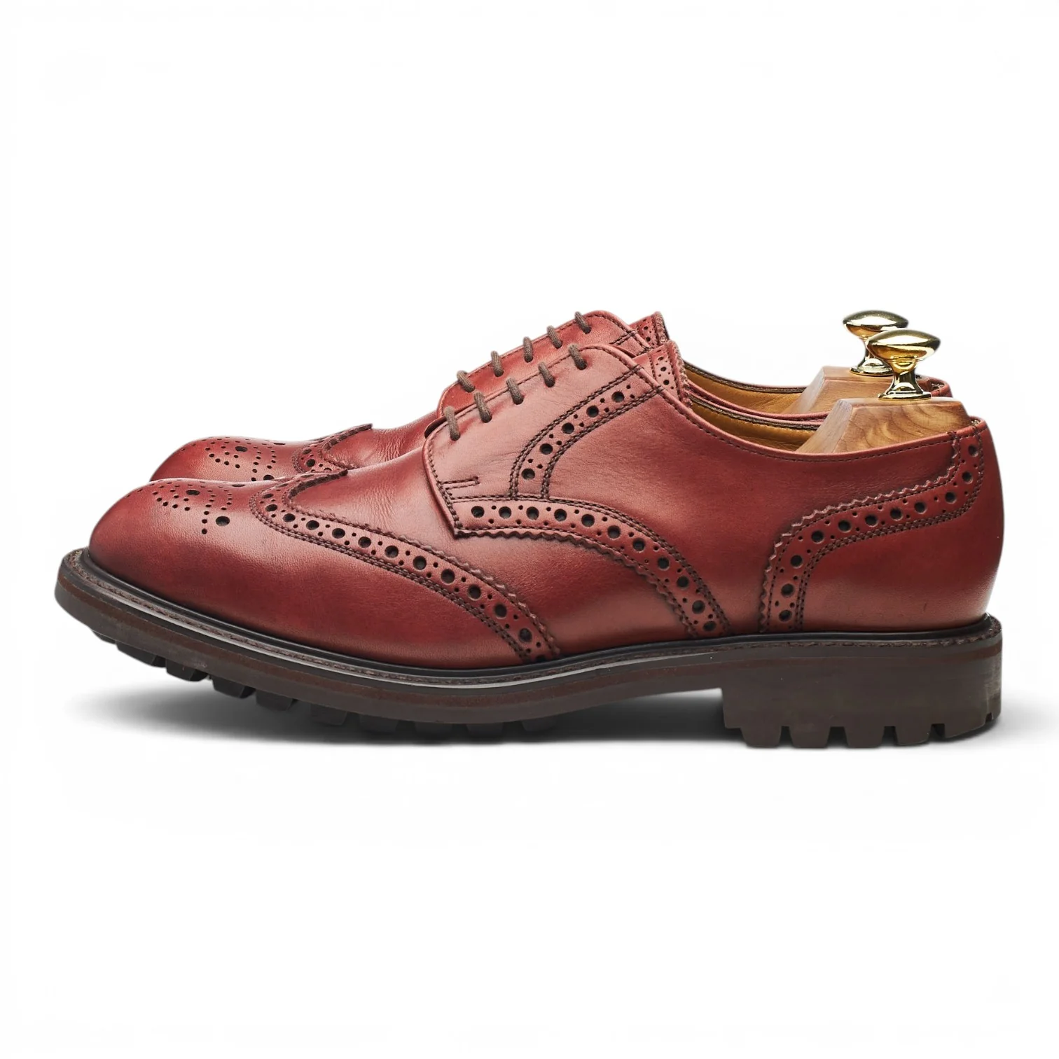 'Stirling' Tan Brown Leather Derby Brogues UK 7.5 - Image 3