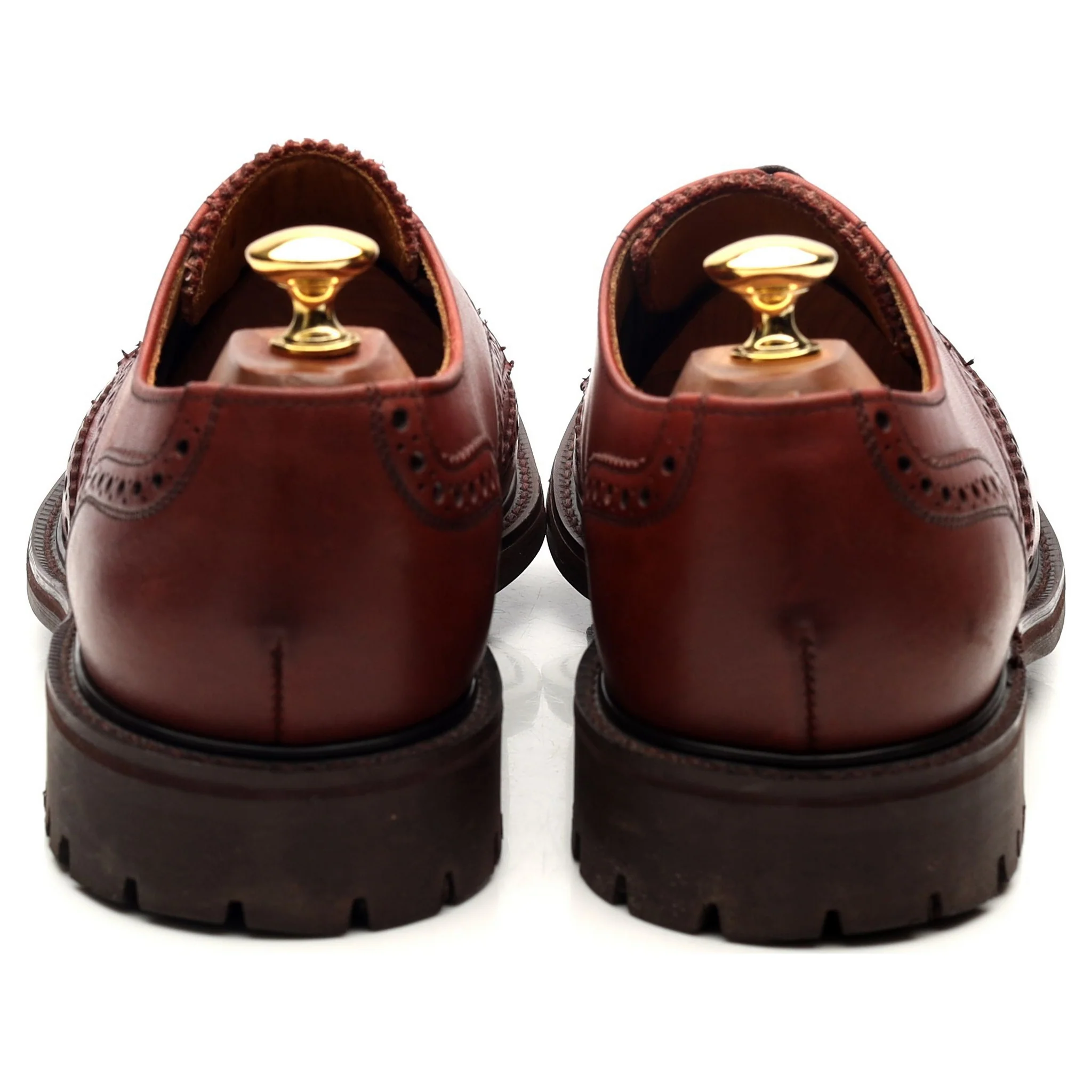 'Stirling' Brown Leather Derby Brogues UK 9 FX - Image 4
