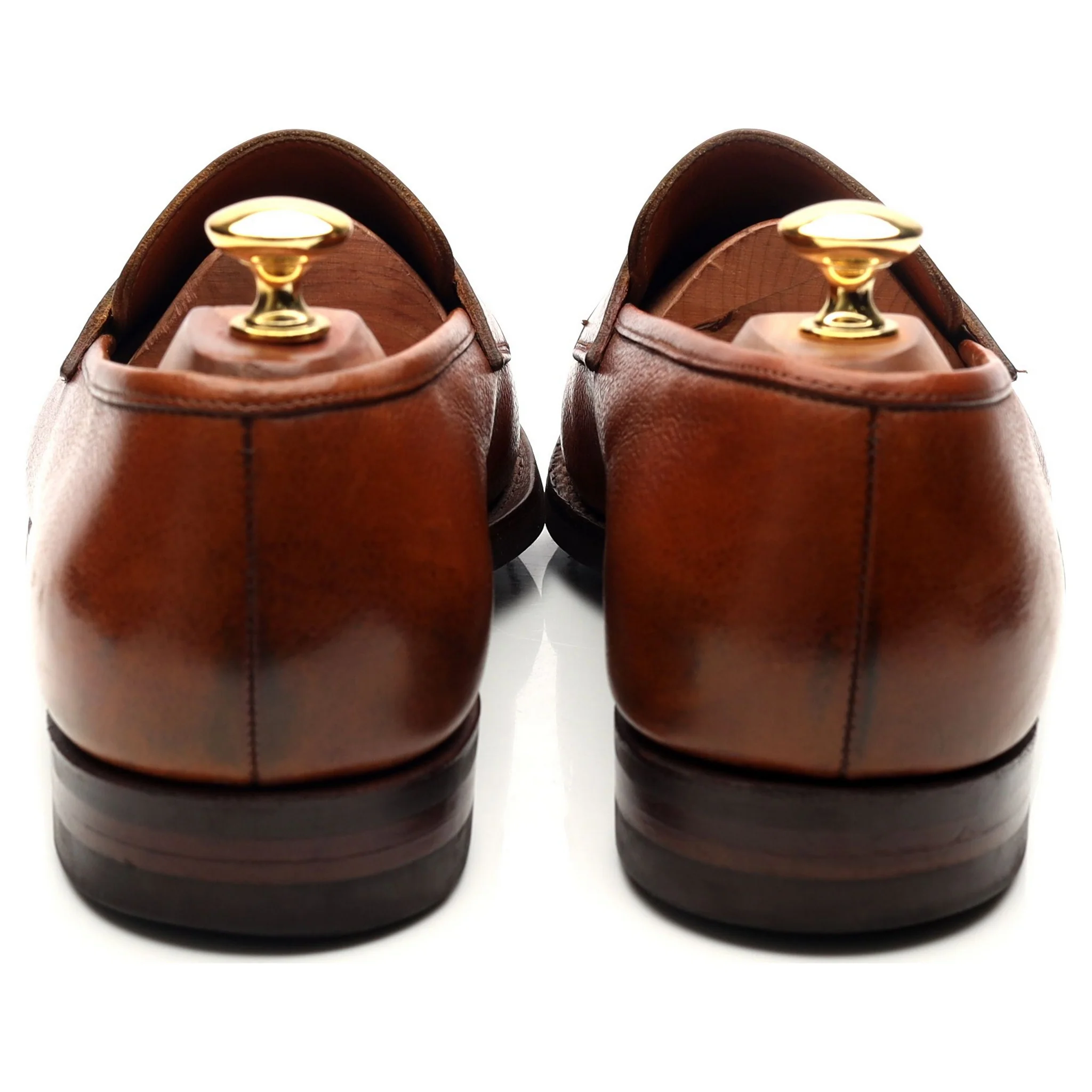 'Stoke' Tan Brown Leather Penny Loafers UK 9 EE - Image 4