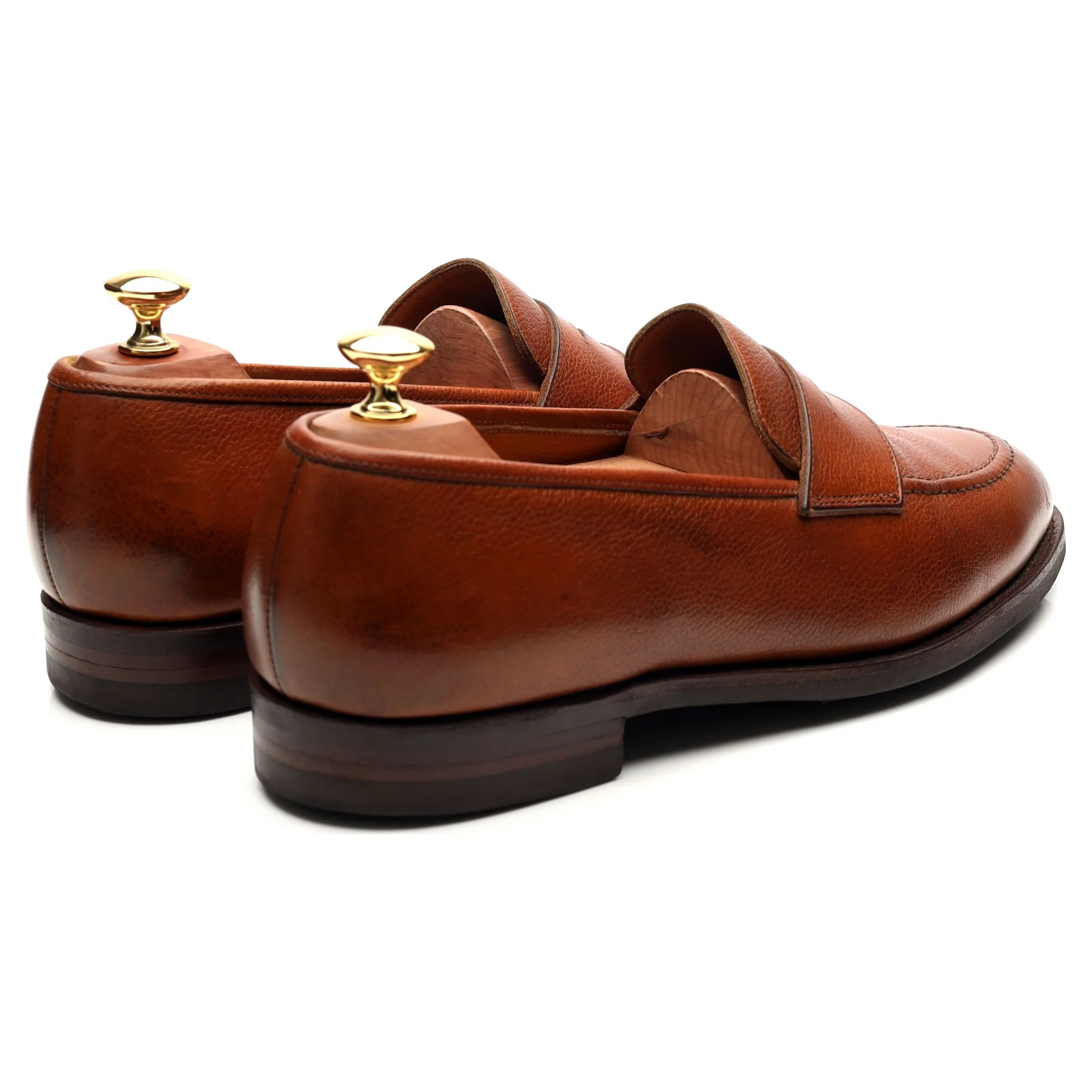 'Stoke' Tan Brown Leather Penny Loafers UK 9 EE - Image 5