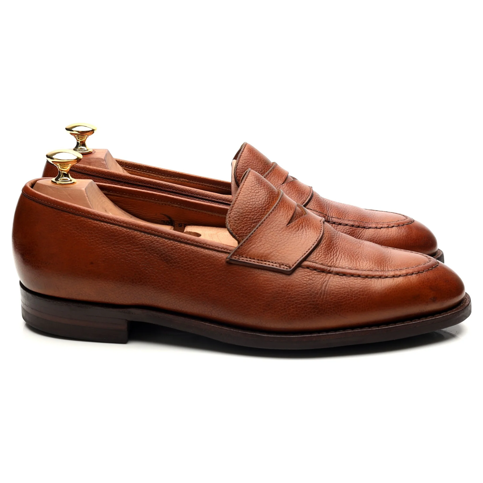 'Stoke' Tan Brown Leather Penny Loafers UK 9 EE - Image 6