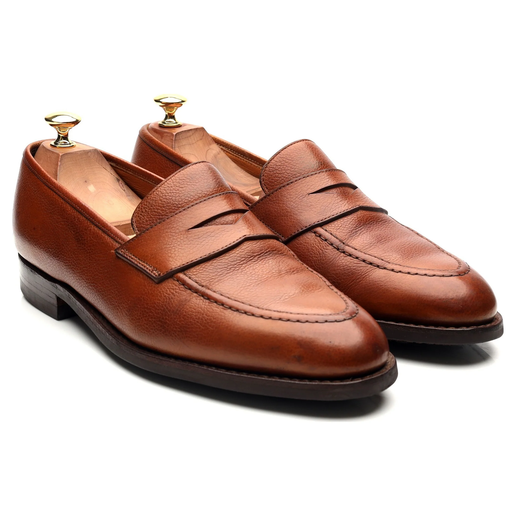 'Stoke' Tan Brown Leather Penny Loafers UK 9 EE - Image 7