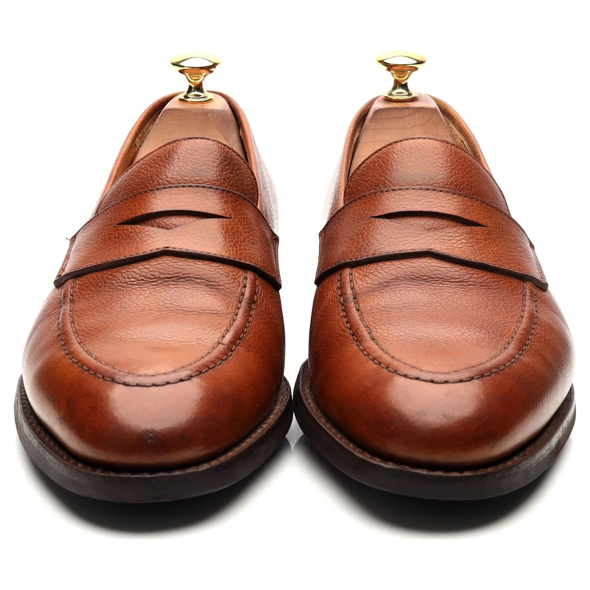 'Stoke' Tan Brown Leather Penny Loafers UK 9 EE - Image 8