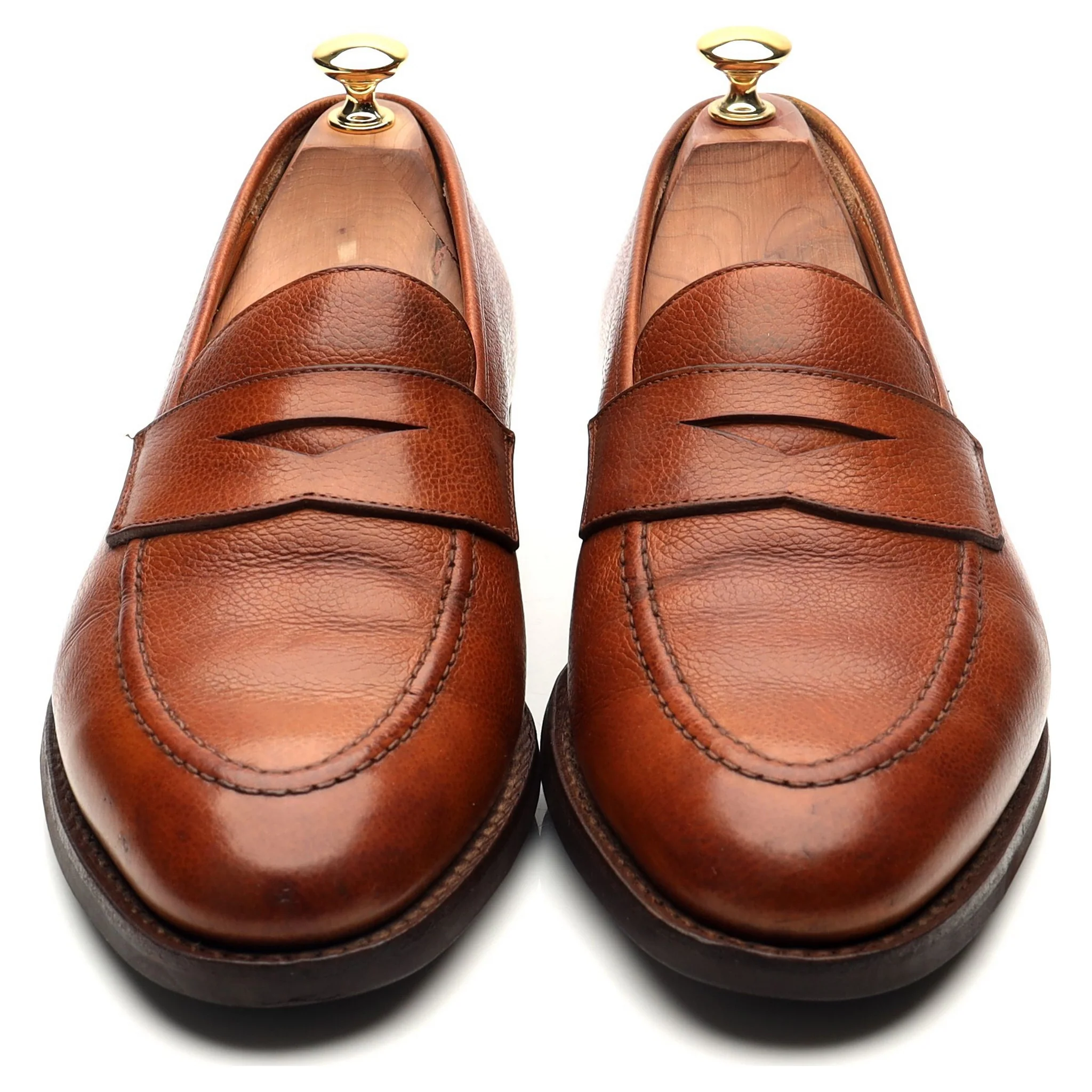 'Stoke' Tan Brown Leather Penny Loafers UK 9 EE - Image 9