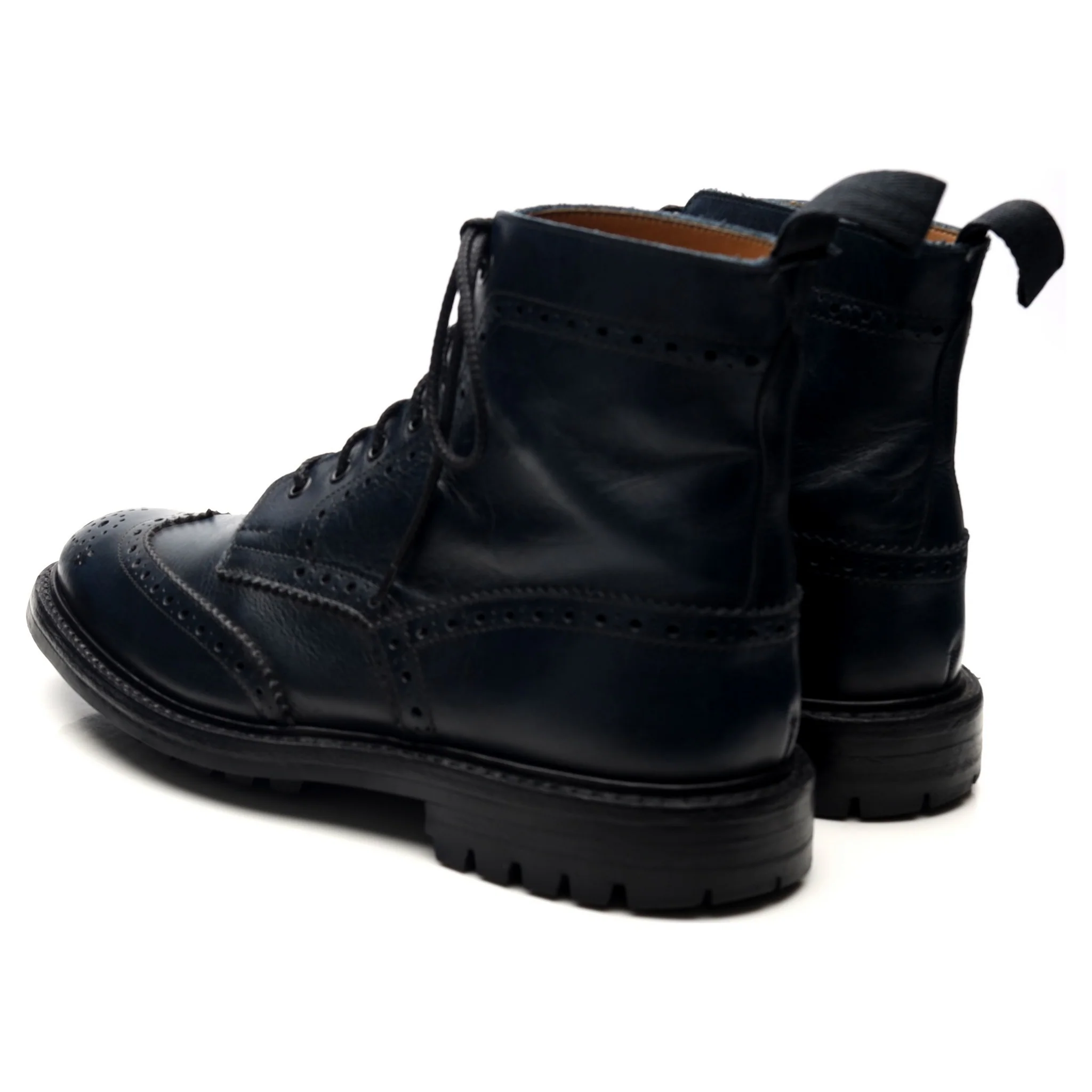 'Stow' Navy Blue Museum Leather Boots UK 9 - Image 3