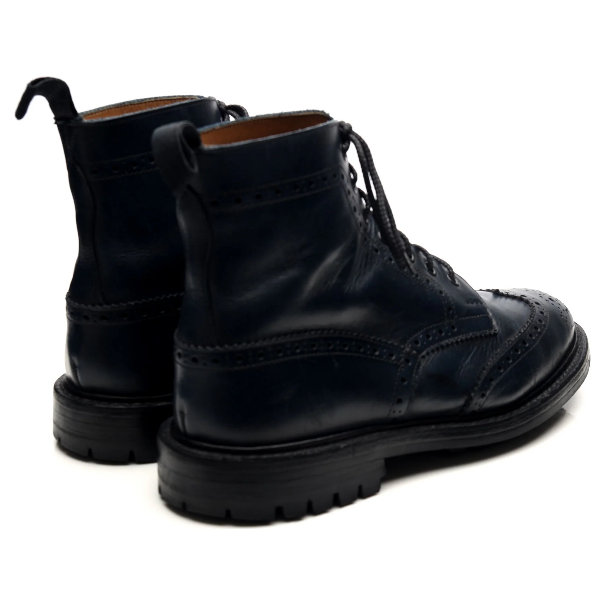 'Stow' Navy Blue Museum Leather Boots UK 9 - Image 5