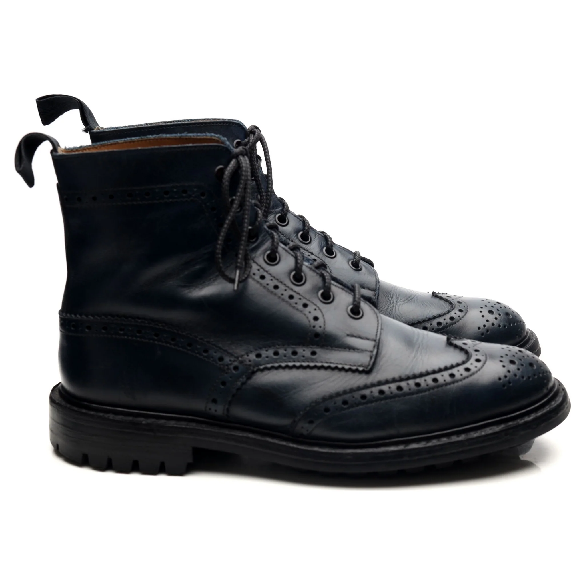 'Stow' Navy Blue Museum Leather Boots UK 9 - Image 6