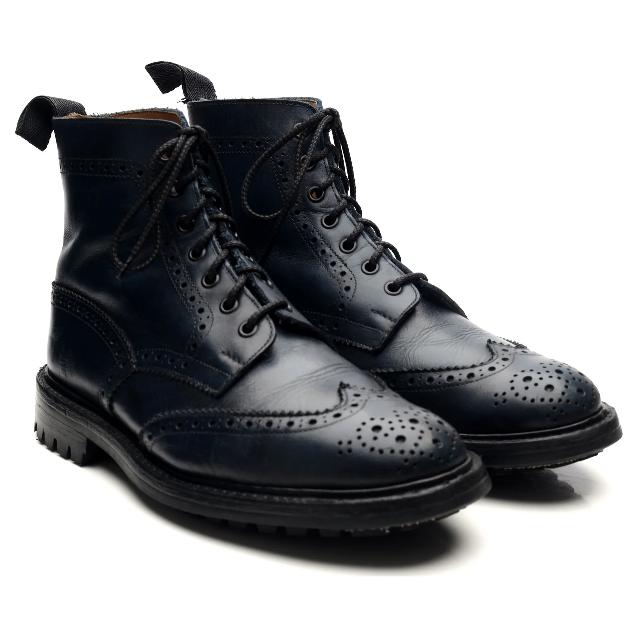 'Stow' Navy Blue Museum Leather Boots UK 9 - Image 7