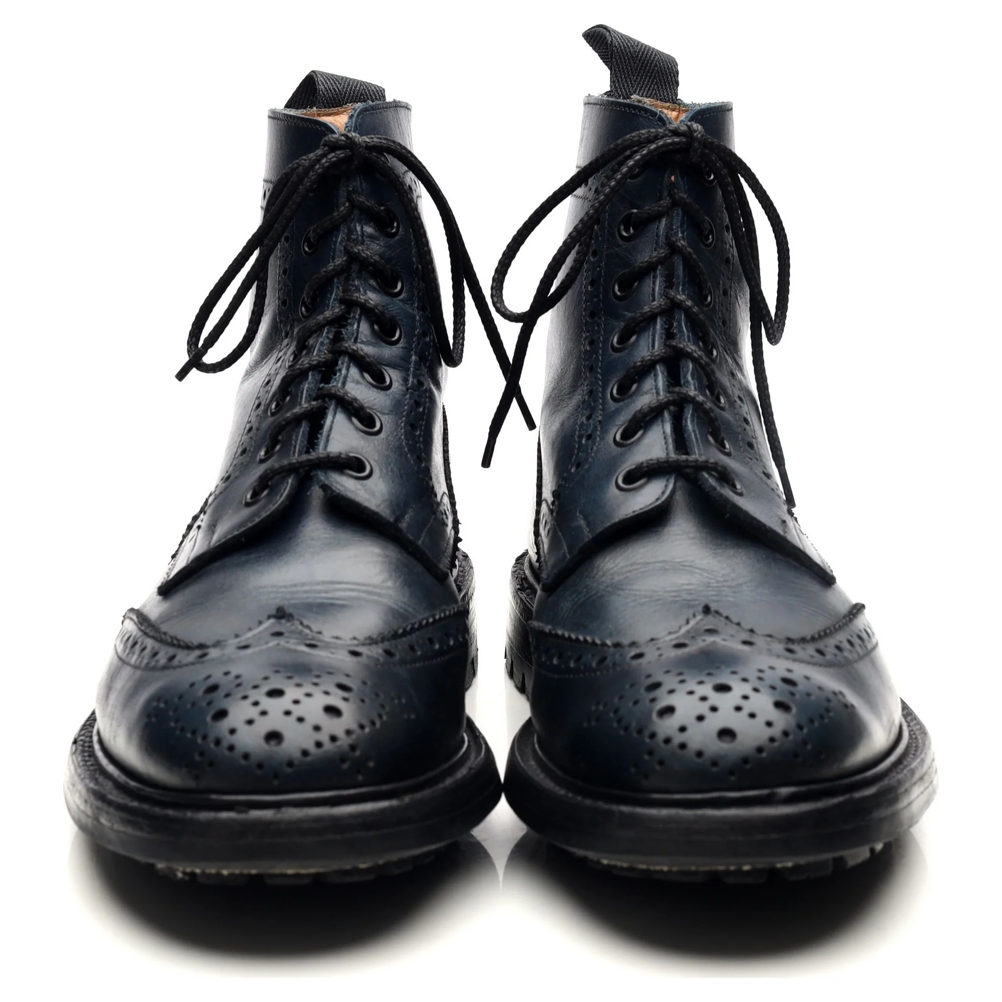 'Stow' Navy Blue Museum Leather Boots UK 9 - Image 8