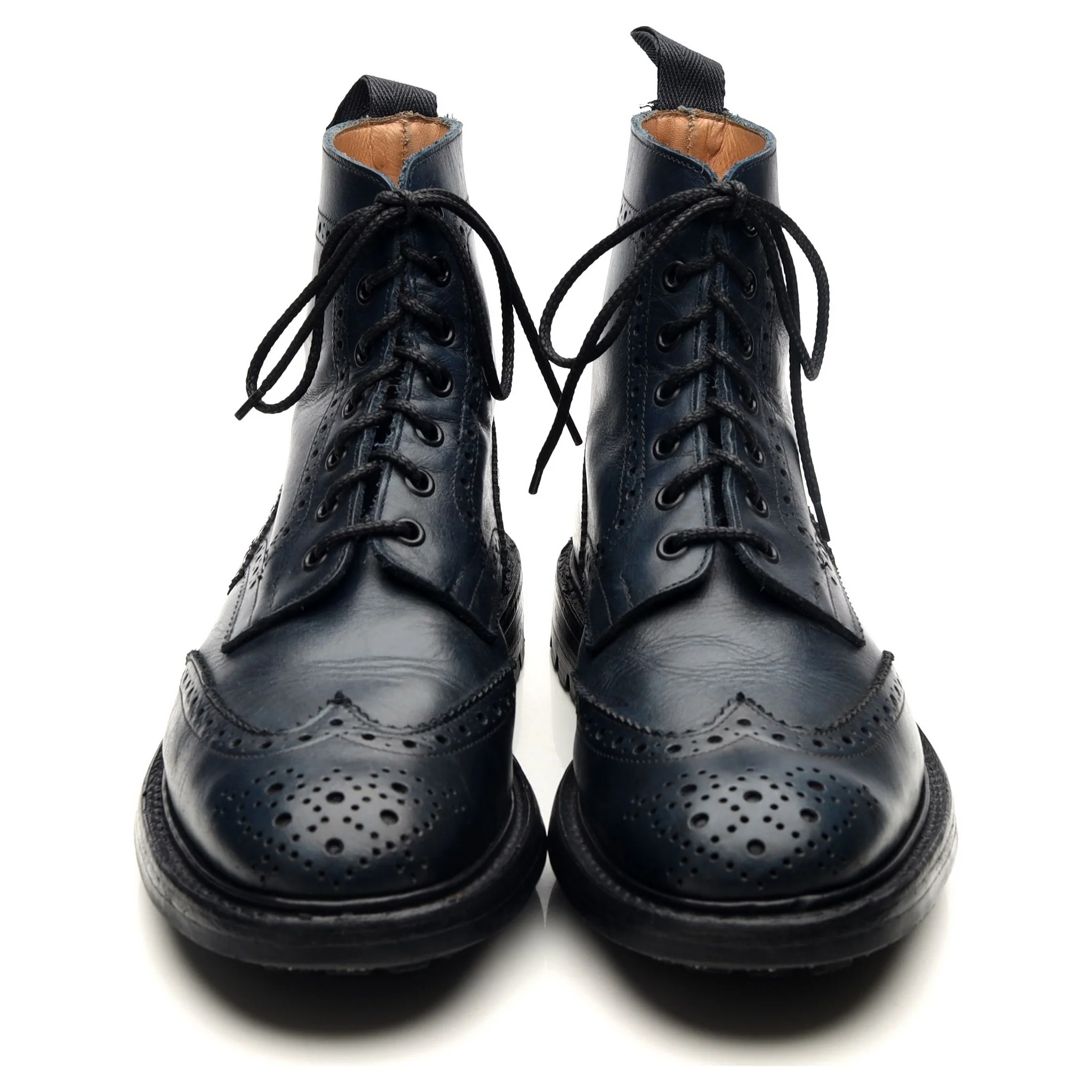 'Stow' Navy Blue Museum Leather Boots UK 9 - Image 9