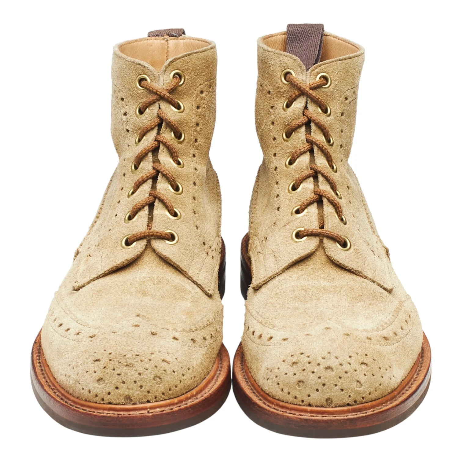 'Stow' Sand Suede Brogue Boots UK 6.5 - Image 2