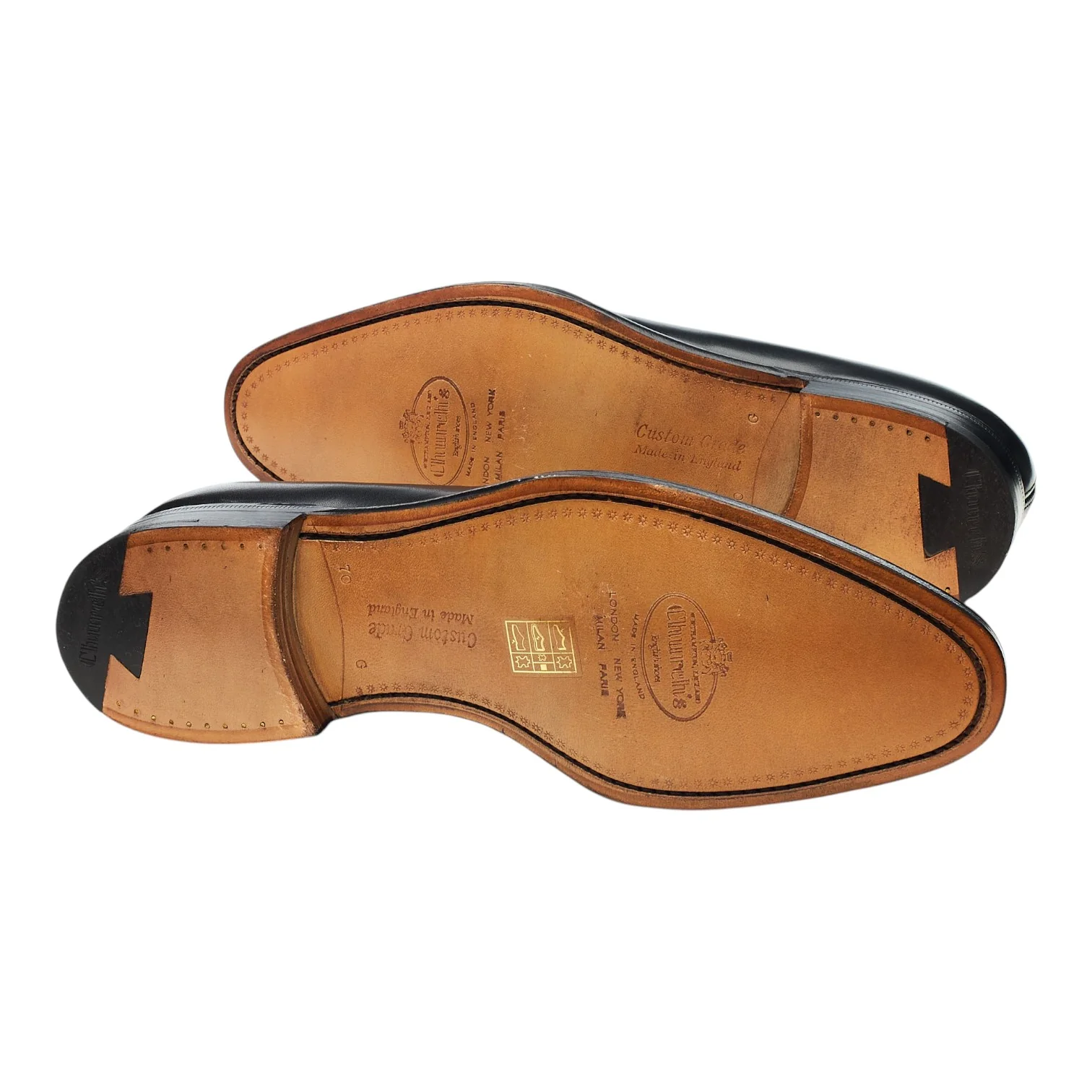'Swanley' Black Leather Split Toe Loafers UK 7 G - Image 5