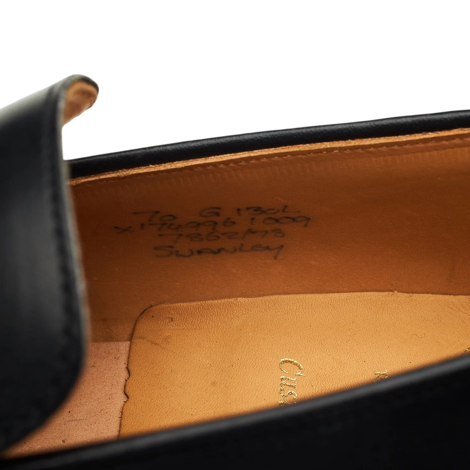 'Swanley' Black Leather Split Toe Loafers UK 7 G - Image 7