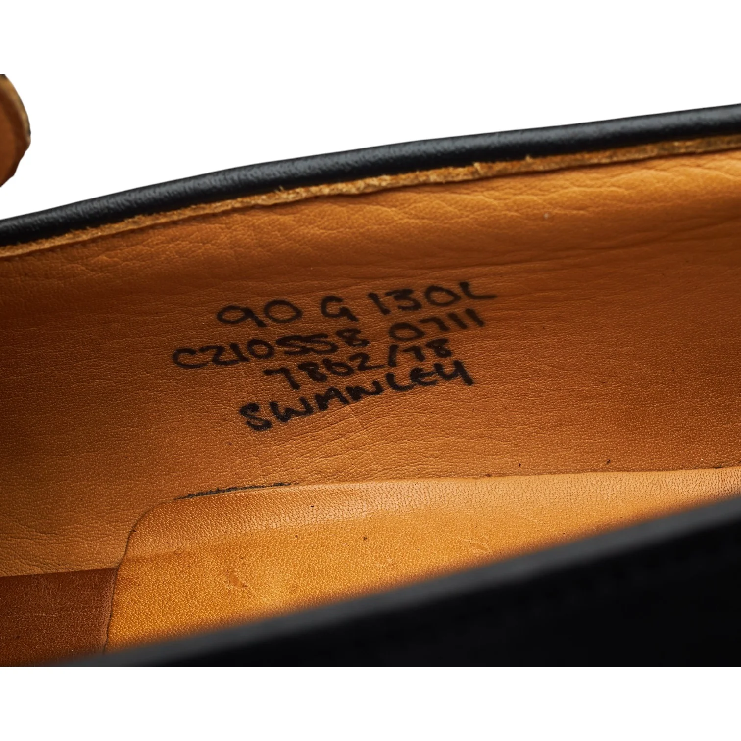 'Swanley' Black Leather Split Toe Loafers UK 9 G - Image 7