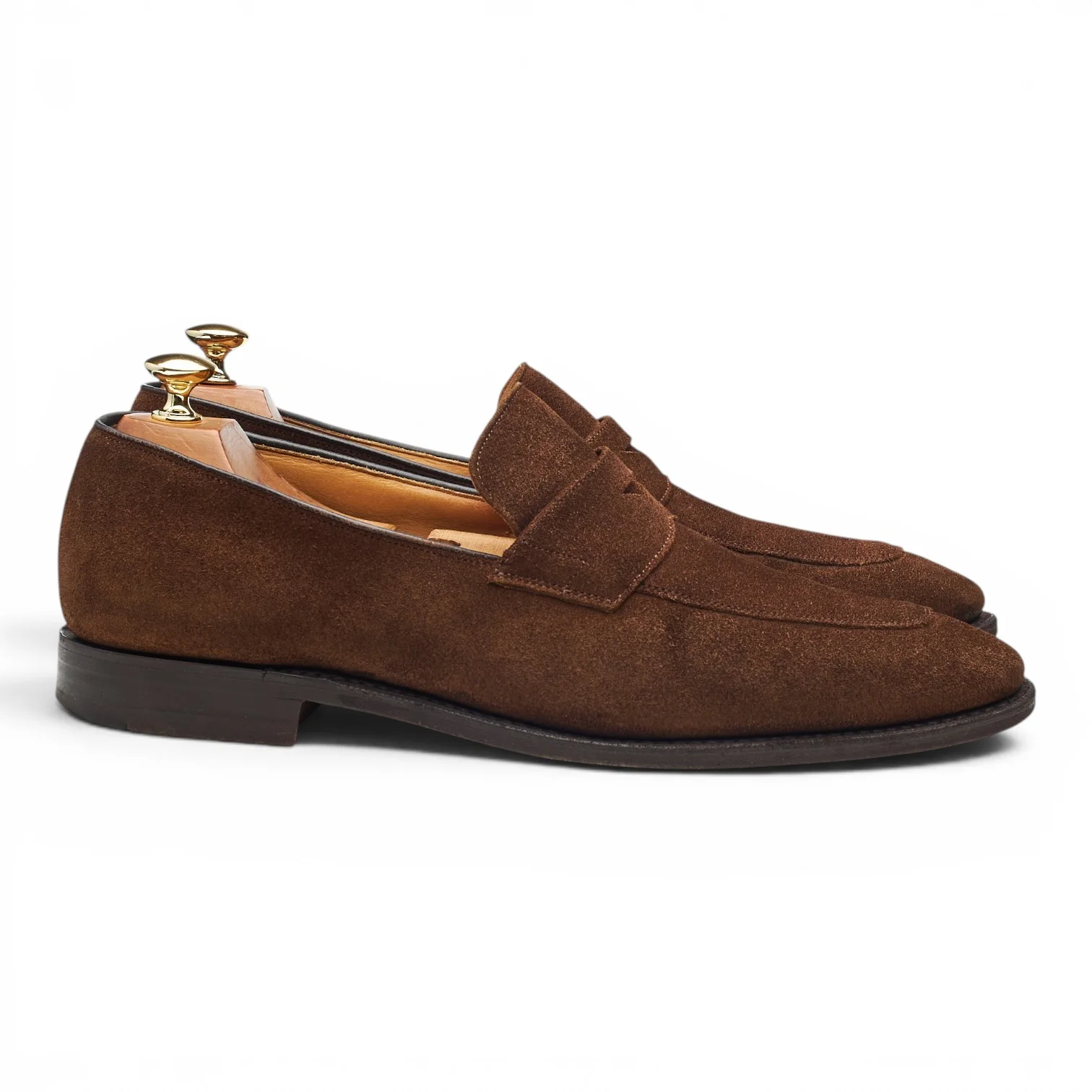 'Swanley' Brown Suede Split Toe Loafers UK 9.5 F