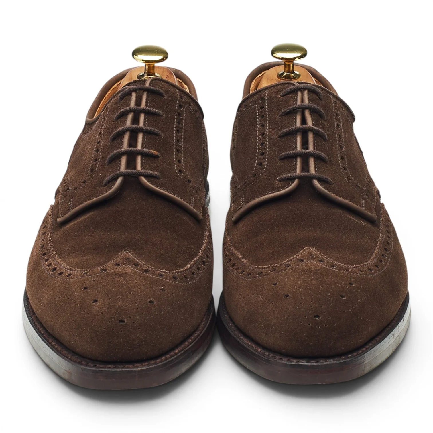 'Swansea' Dark Brown Suede Derby Brogues UK 8.5 E - Image 2