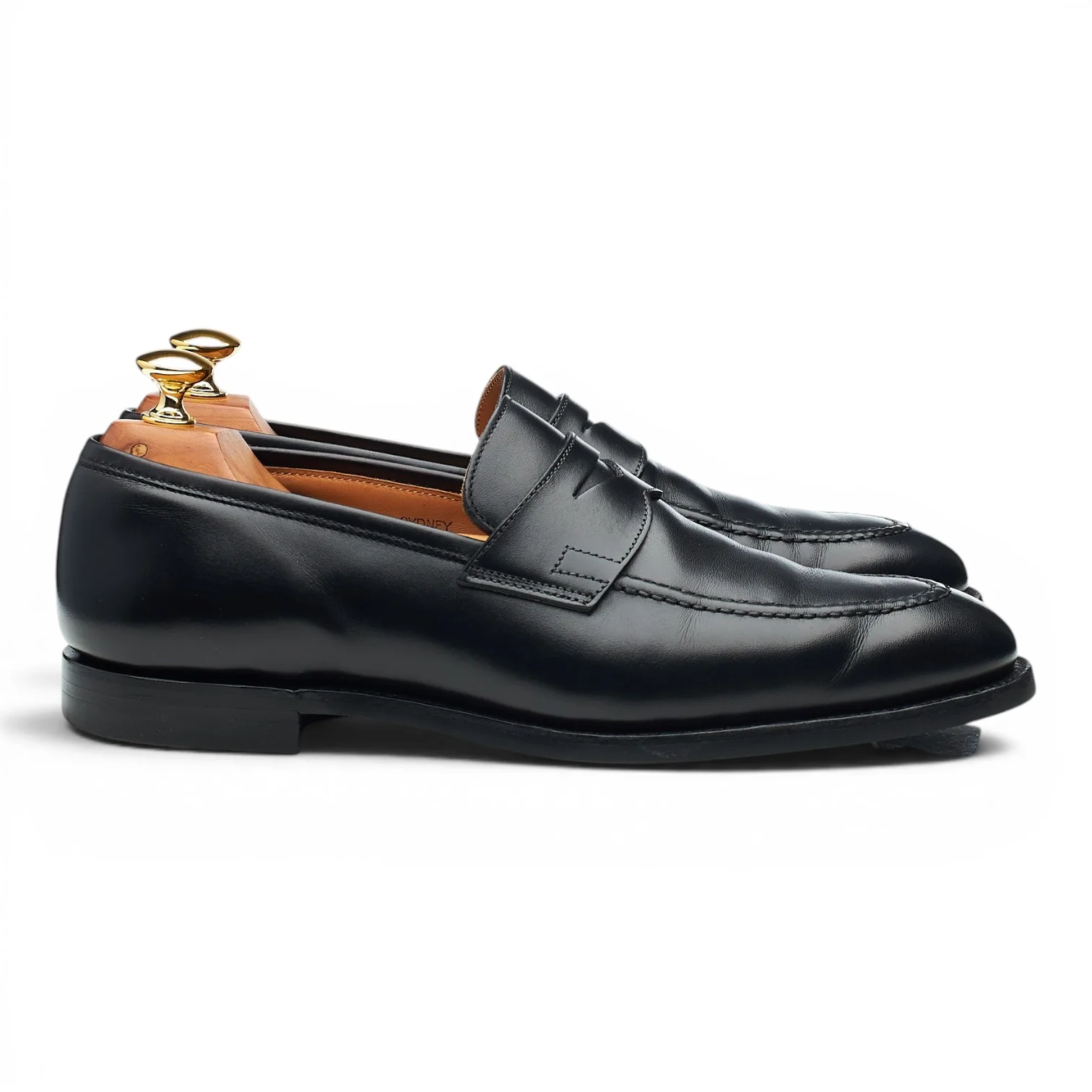 'Sydney' Black Leather Loafers UK 6.5 E