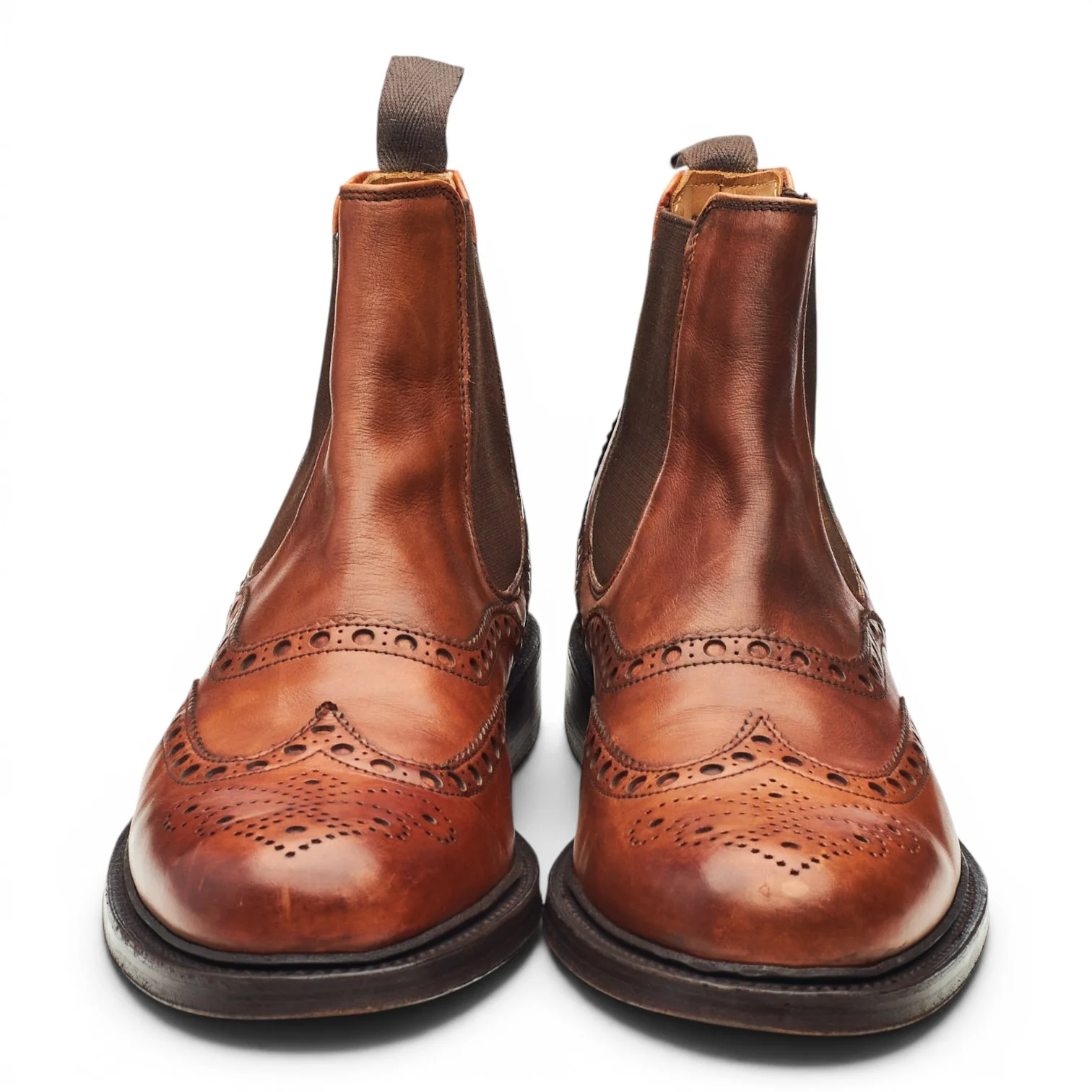 'Tamar' Tan Brown Leather Chelsea Boots UK 9 F - Image 2