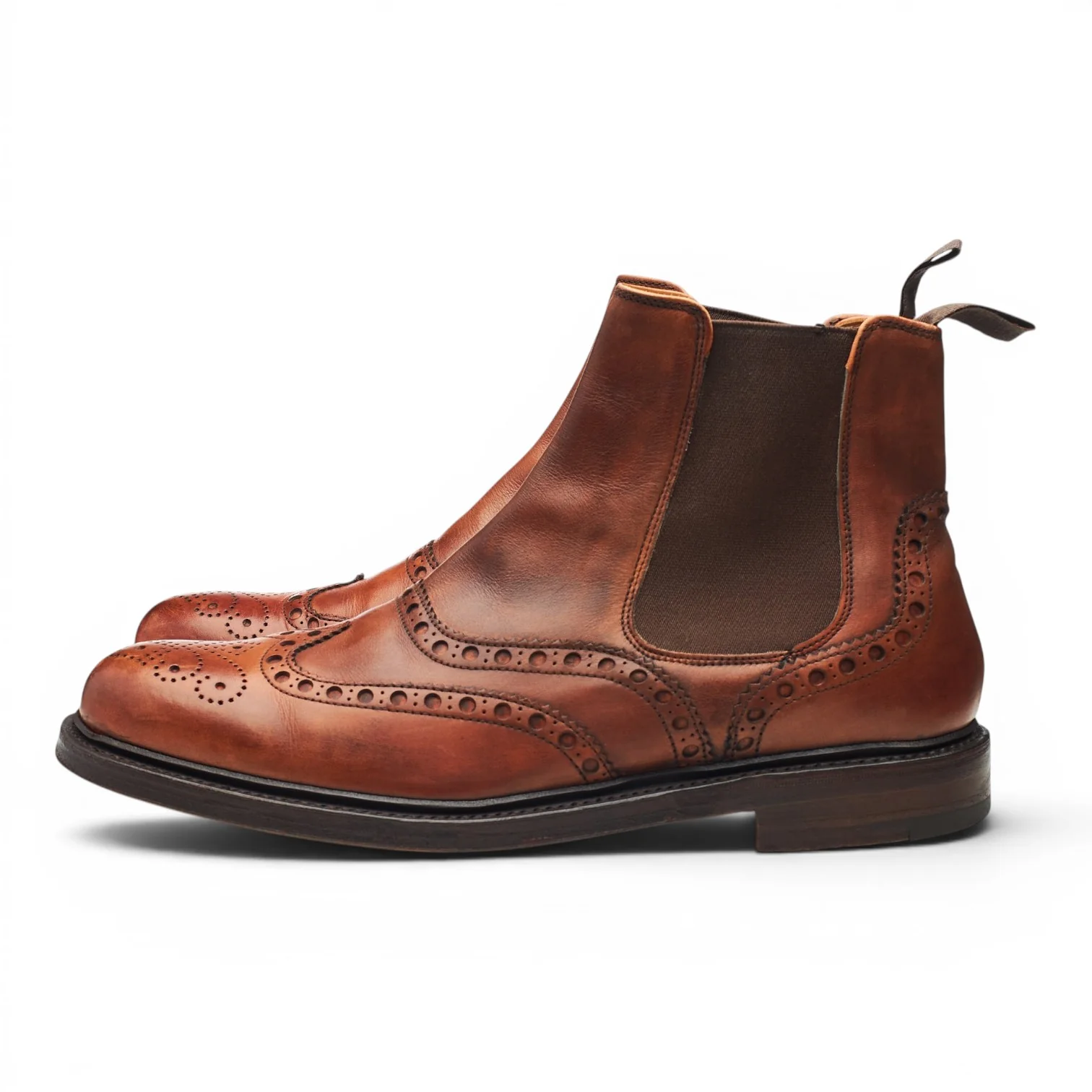 'Tamar' Tan Brown Leather Chelsea Boots UK 9 F - Image 3