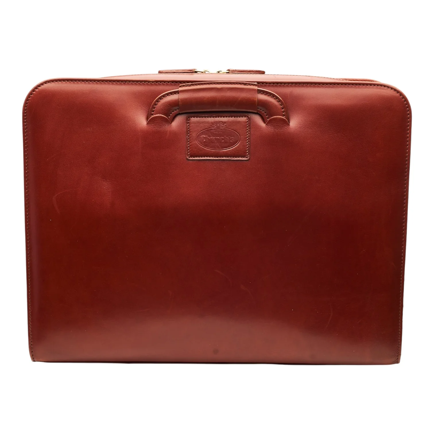 Tan Brown Leather Laptop Bag - Image 4