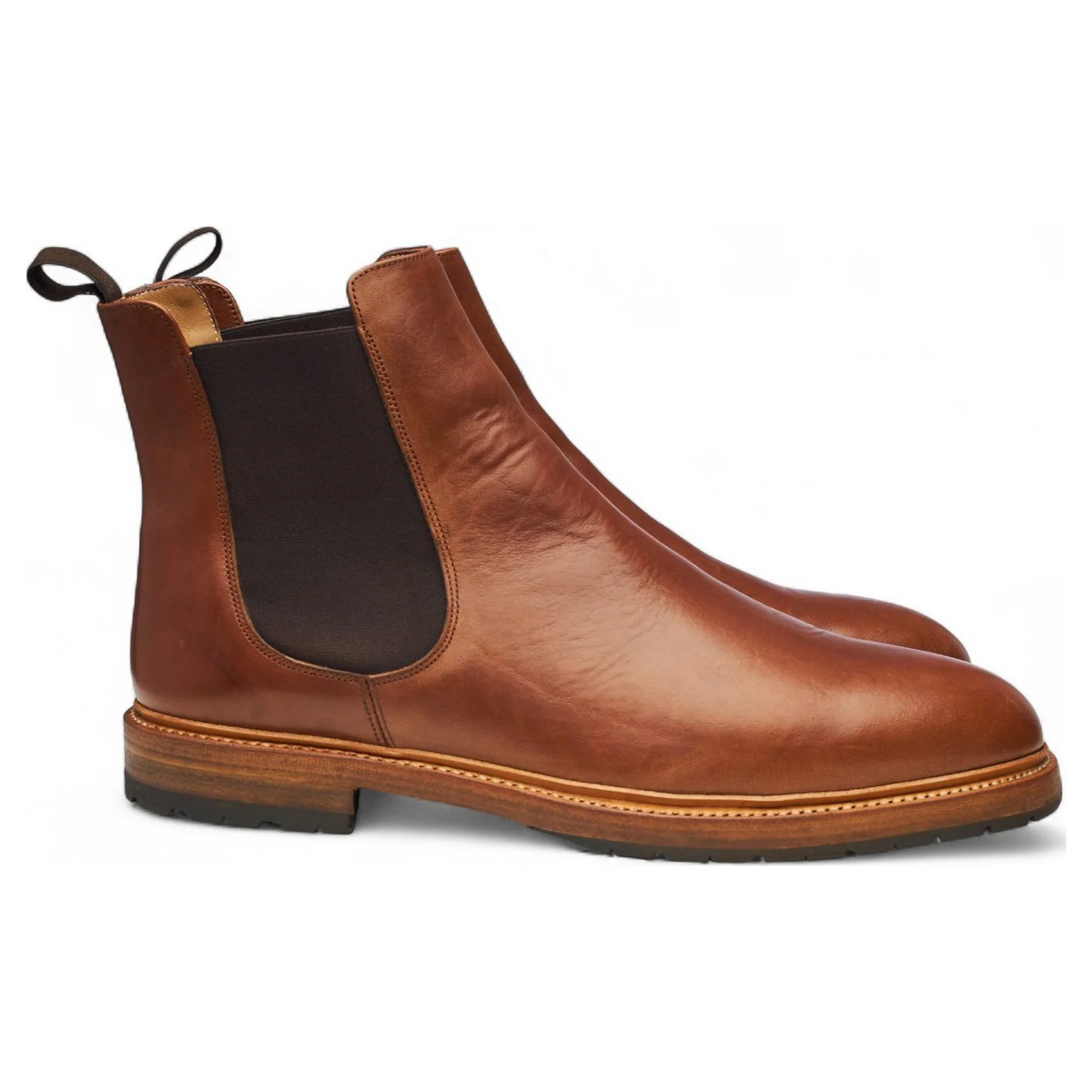 Stitchdown Brown Horsebutt Leather Chelsea Boots UK 11 US 12