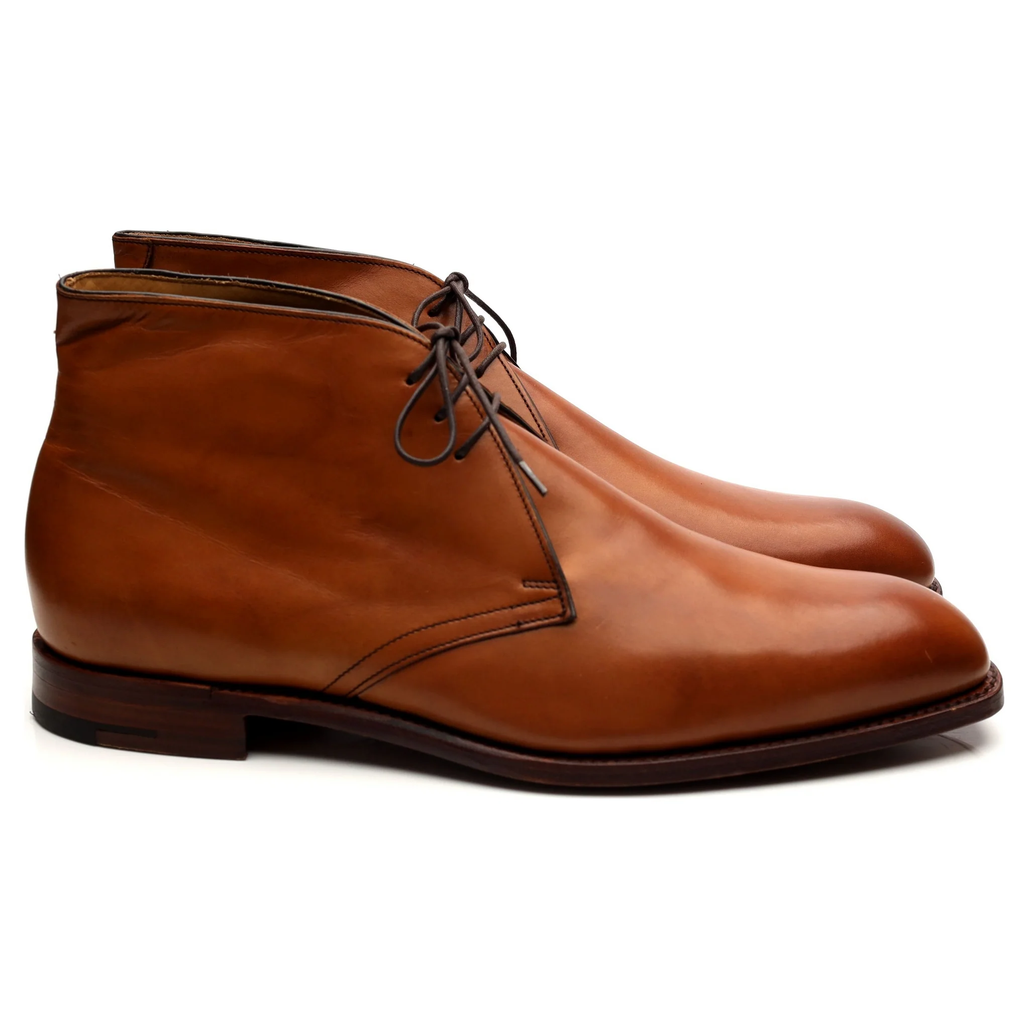 Tan Brown Leather Chukka Boots UK 10.5 FX - Image 6