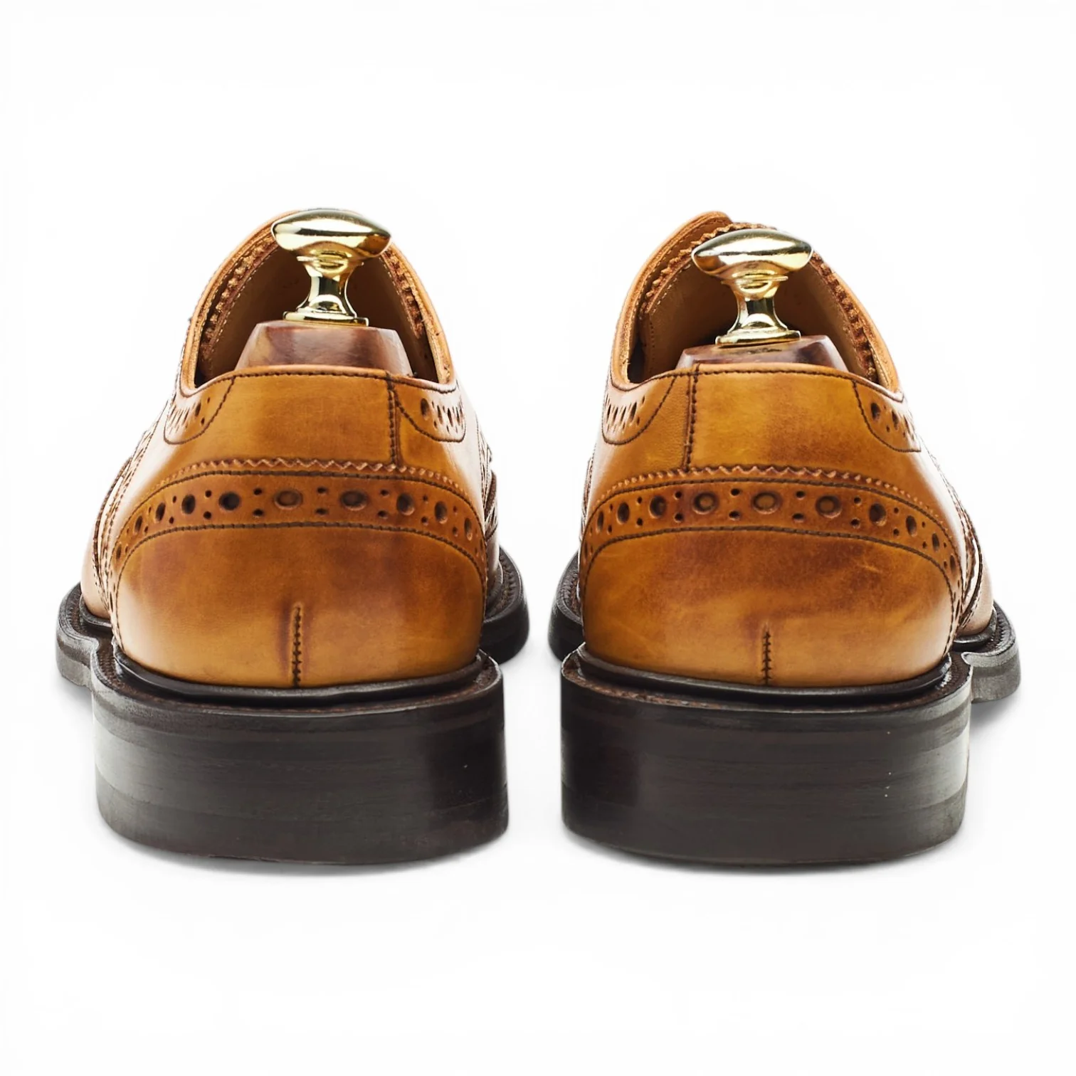 Tan Brown Leather Derby Brogues UK 7.5 F - Image 4