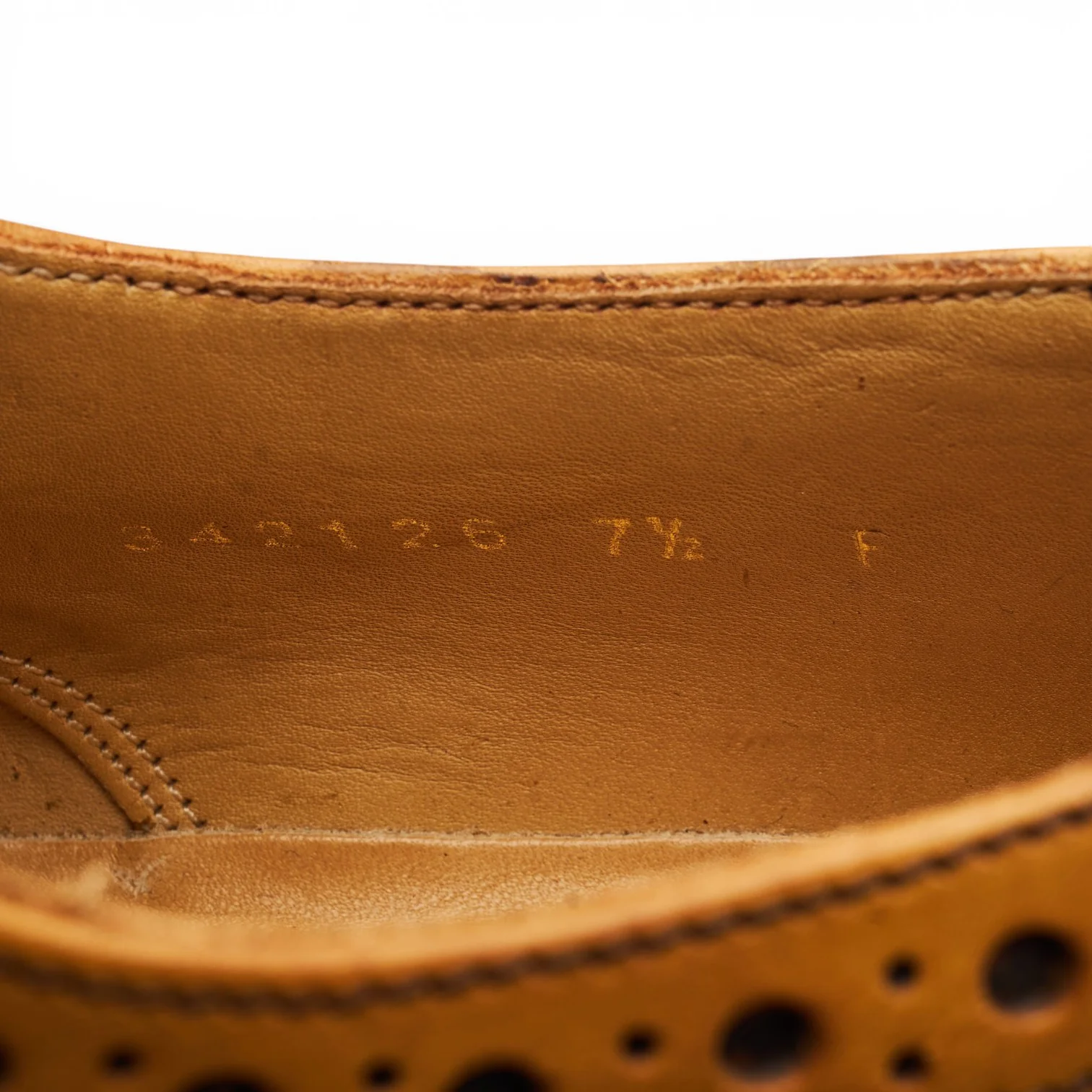 Tan Brown Leather Derby Brogues UK 7.5 F - Image 7