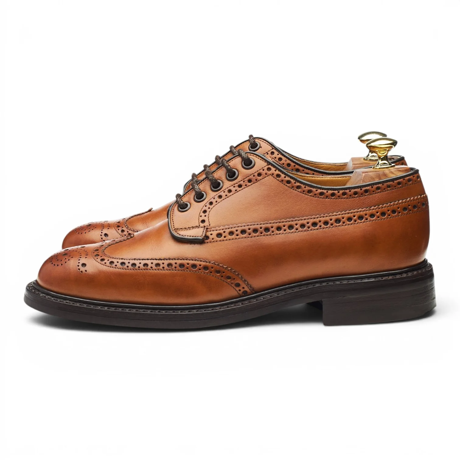 Tan Brown Leather Derby Brogues UK 7 F - Image 3