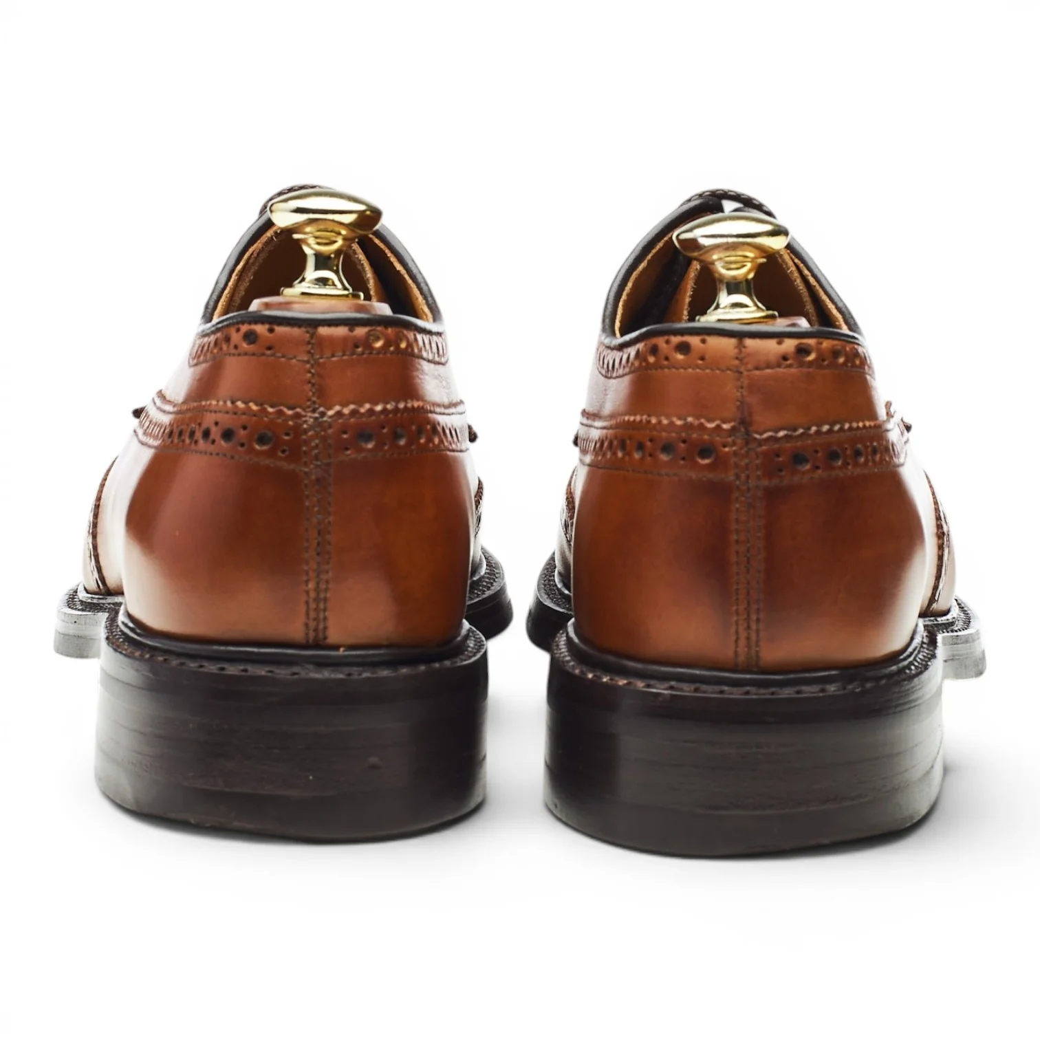 Tan Brown Leather Derby Brogues UK 7 F - Image 4