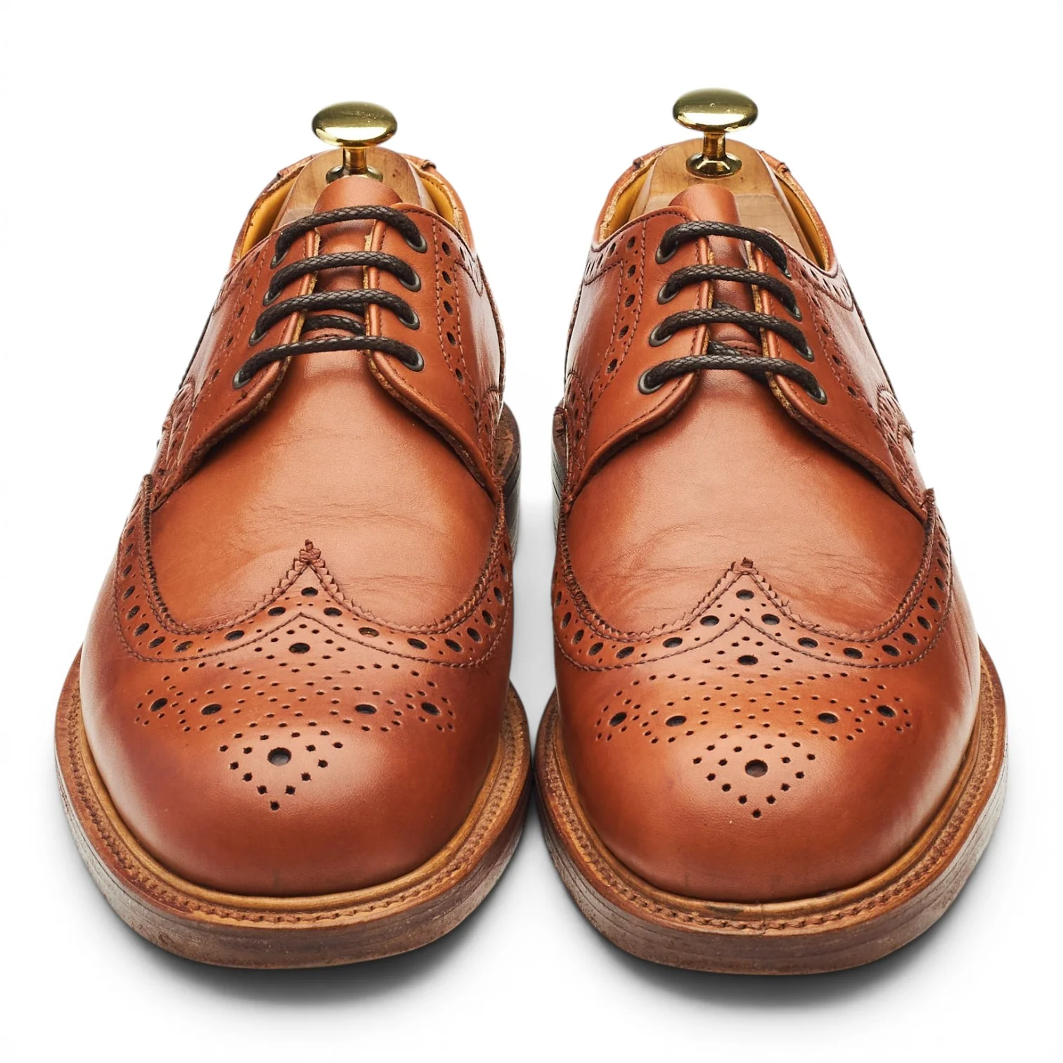 Tan Brown Leather Derby Brogues UK 8 G - Image 2
