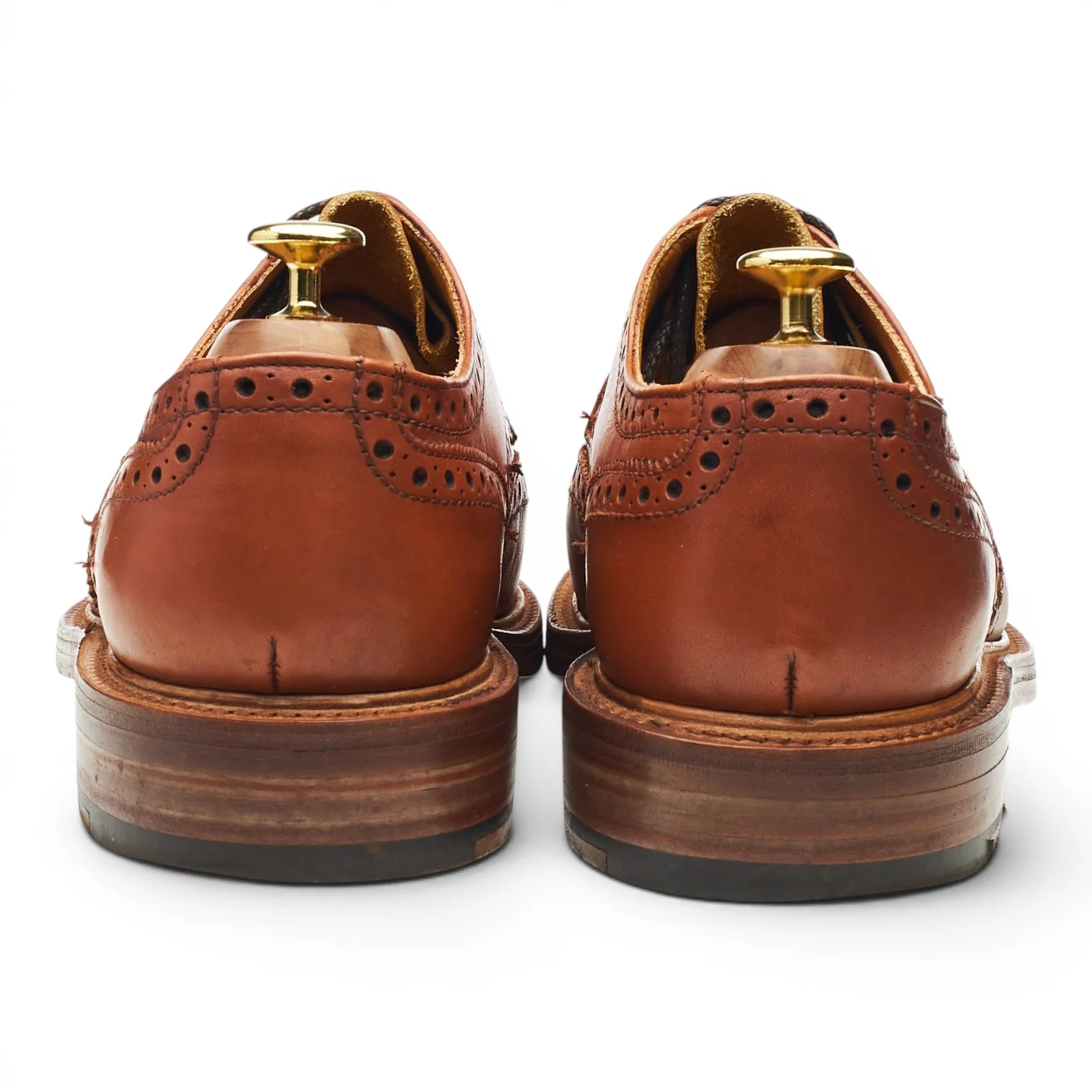 Tan Brown Leather Derby Brogues UK 8 G - Image 4