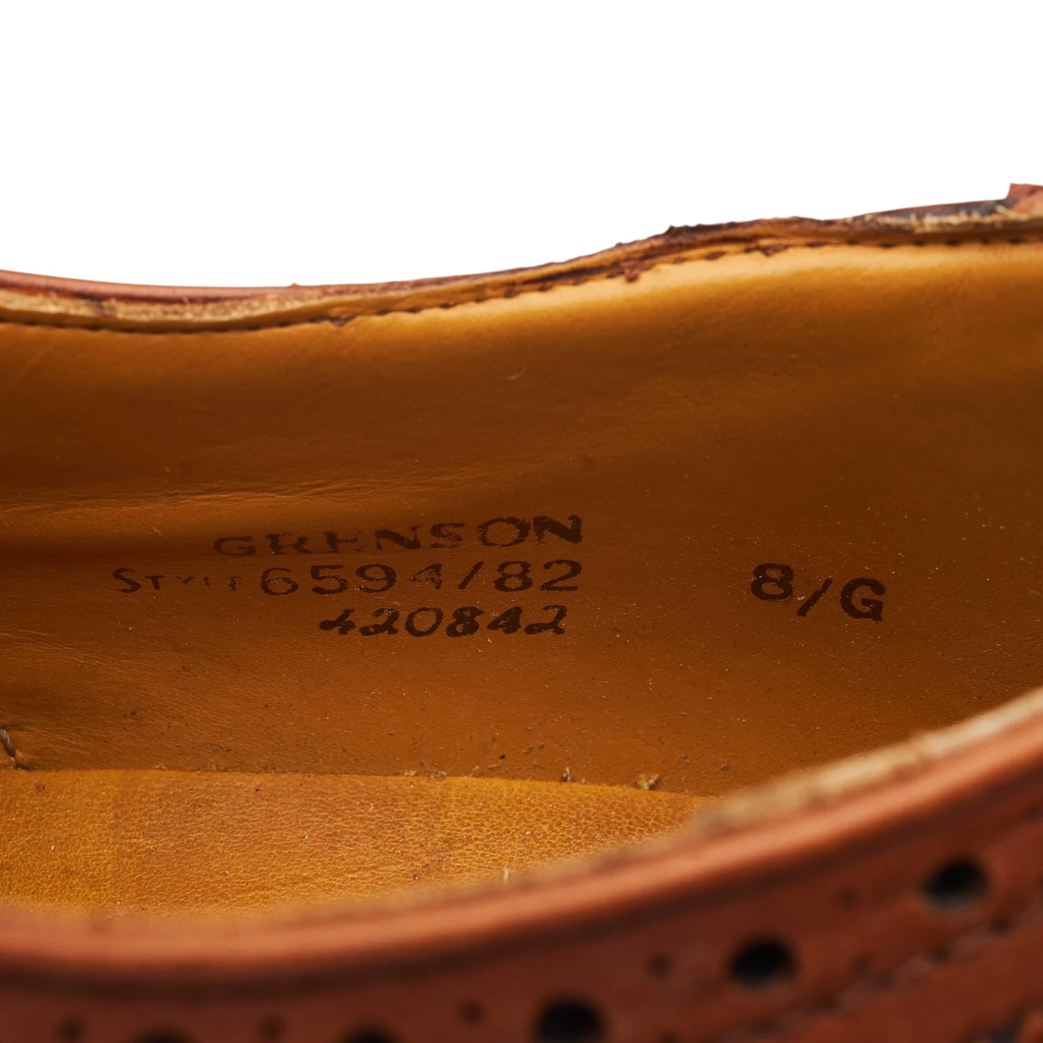 Tan Brown Leather Derby Brogues UK 8 G - Image 7