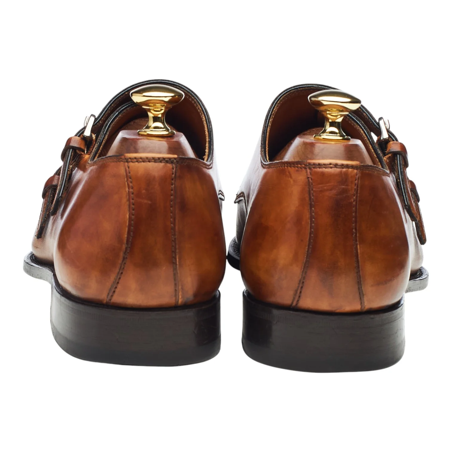 Tan Brown Museum Leather Double Monk Strap UK 9.5 - Image 4