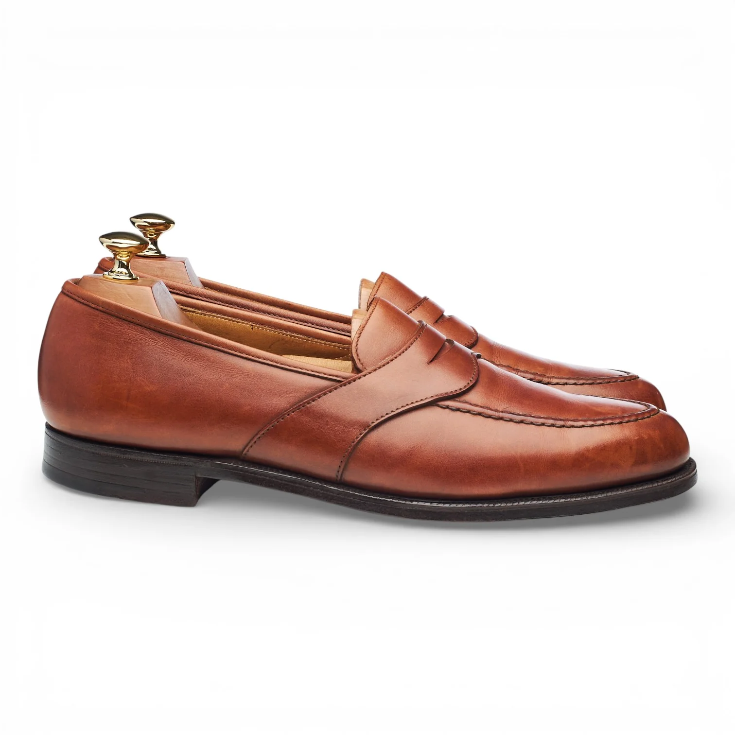 Tan Brown Leather Loafers UK 9.5 US 10 D