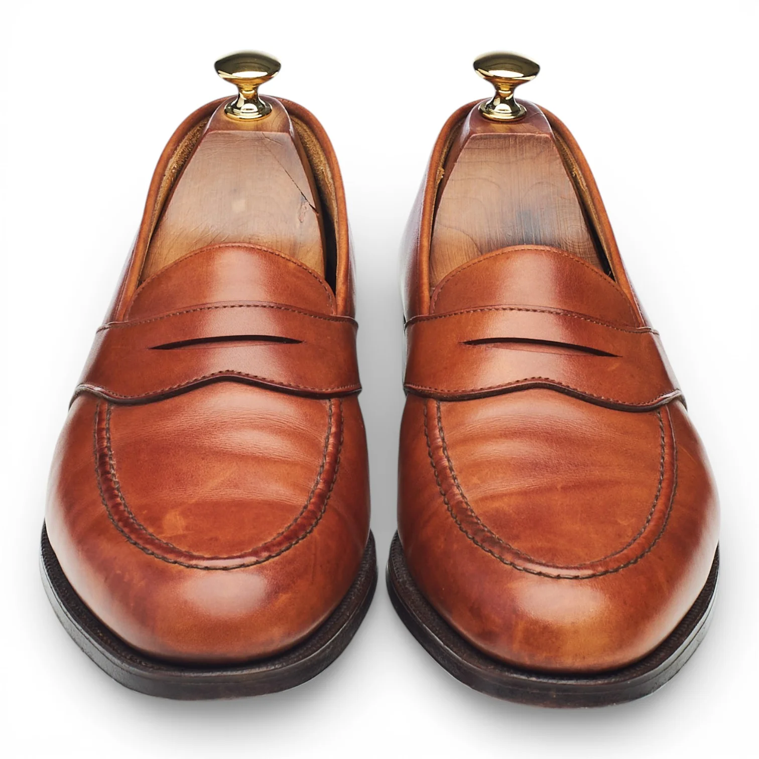 Tan Brown Leather Loafers UK 9.5 US 10 D - Image 2