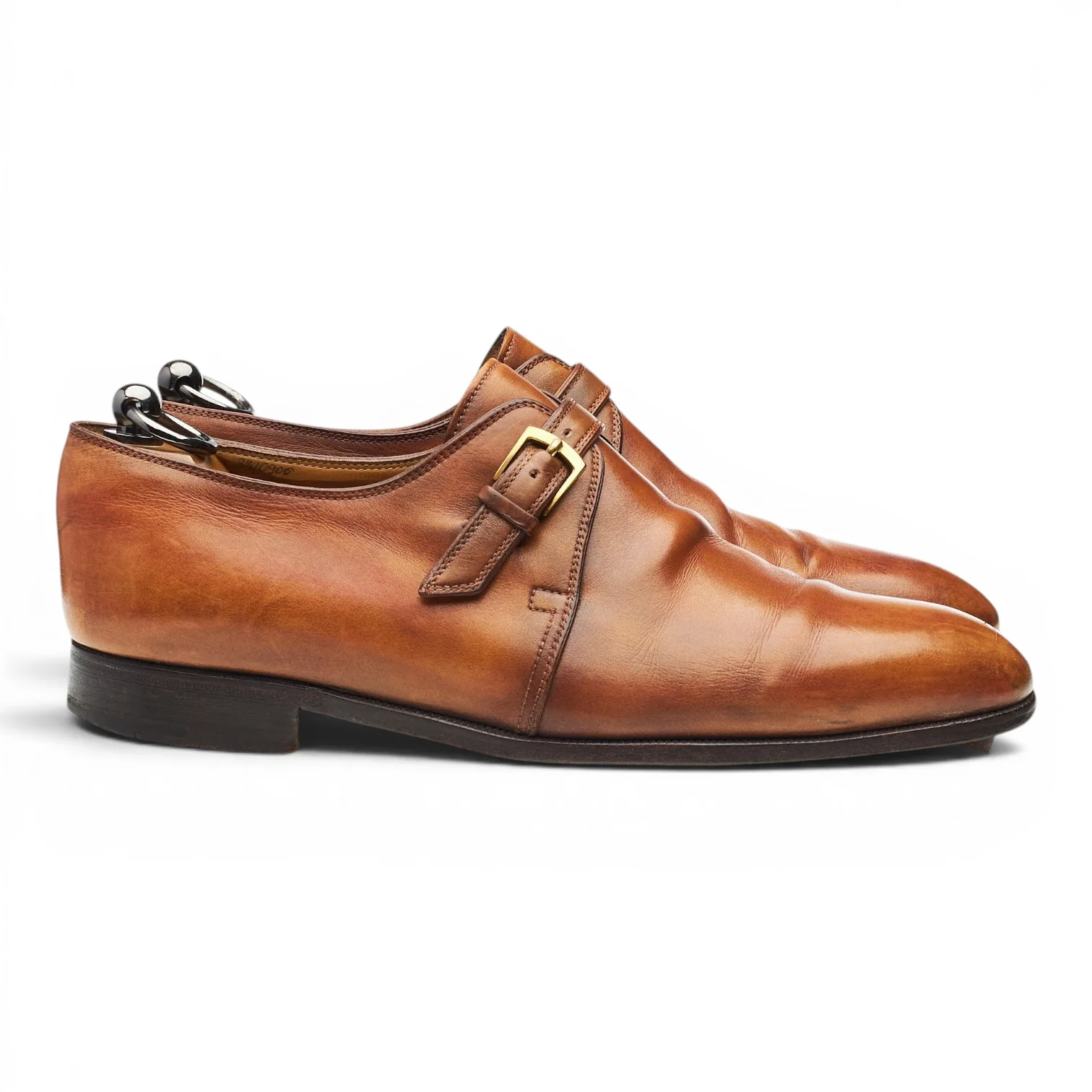 Tan Brown Leather Monk Strap UK 8.5