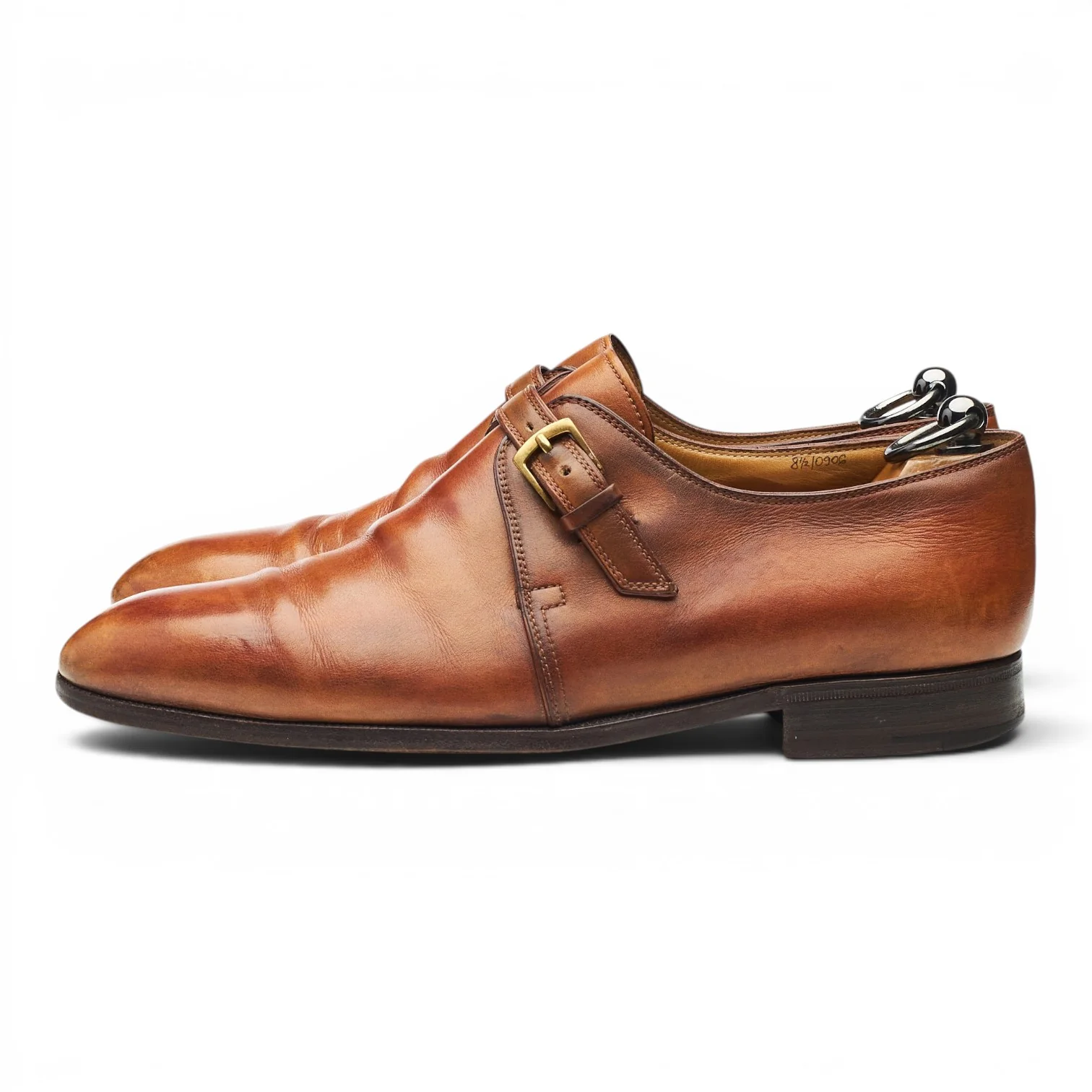 Tan Brown Leather Monk Strap UK 8.5 - Image 3